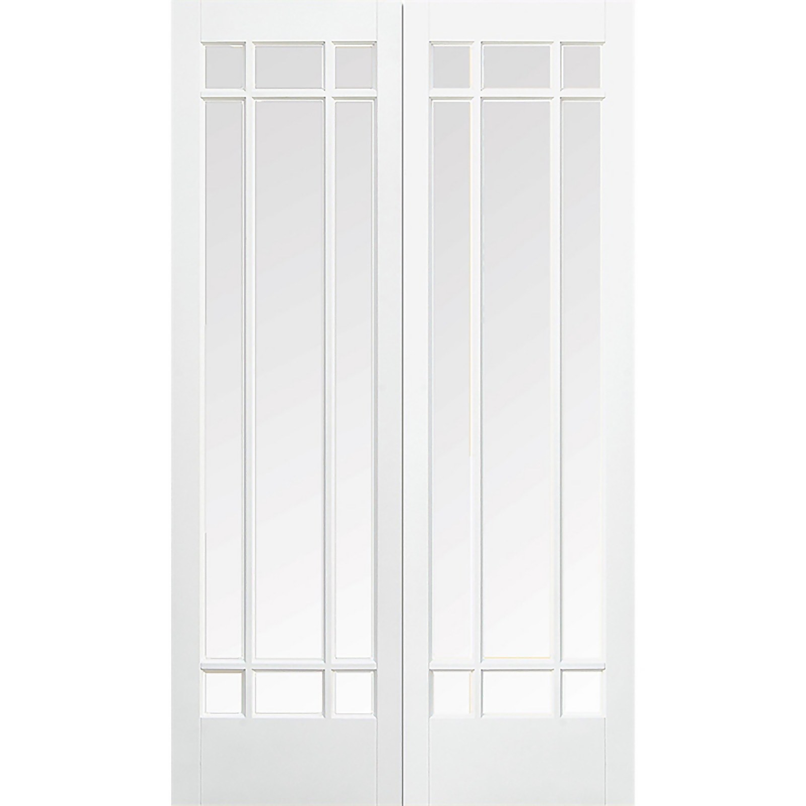 Photo of Manhattan - Glazed White - Primed Internal Door - 1981 X 1524 X 40mm