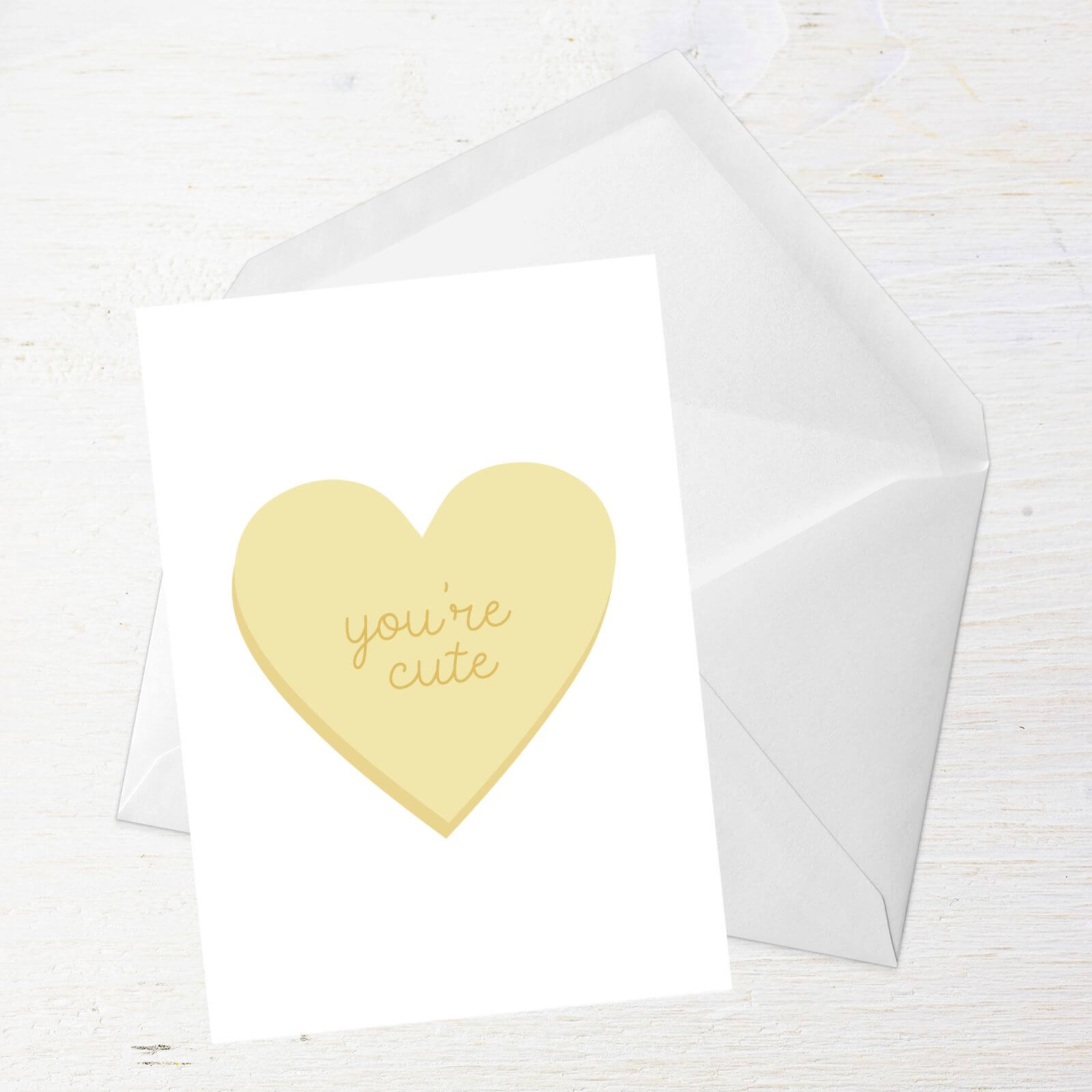 You're Cute Pastel Heart Greetings Card - Giant Card
