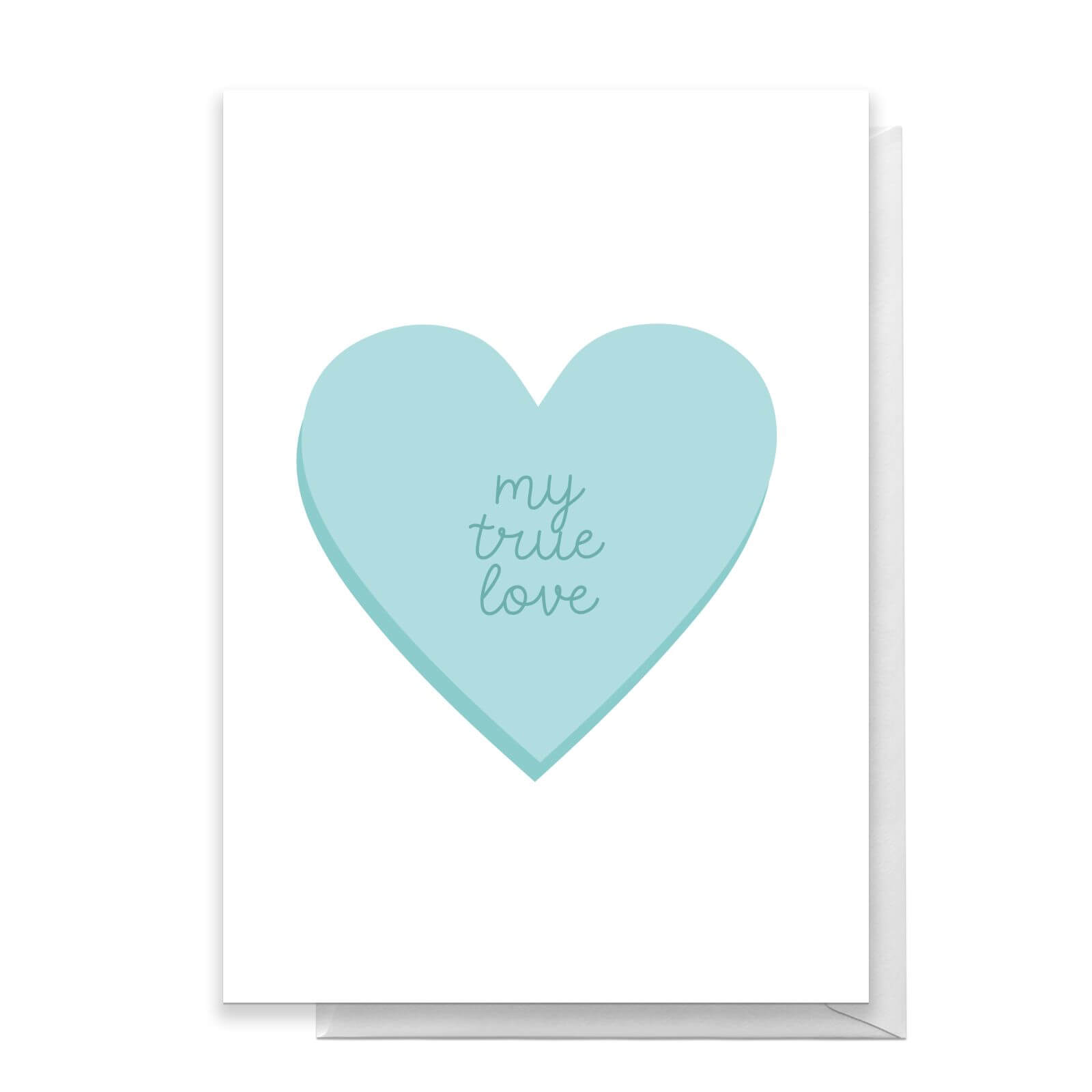 My True Love Blue Heart Greetings Card - Standard Card