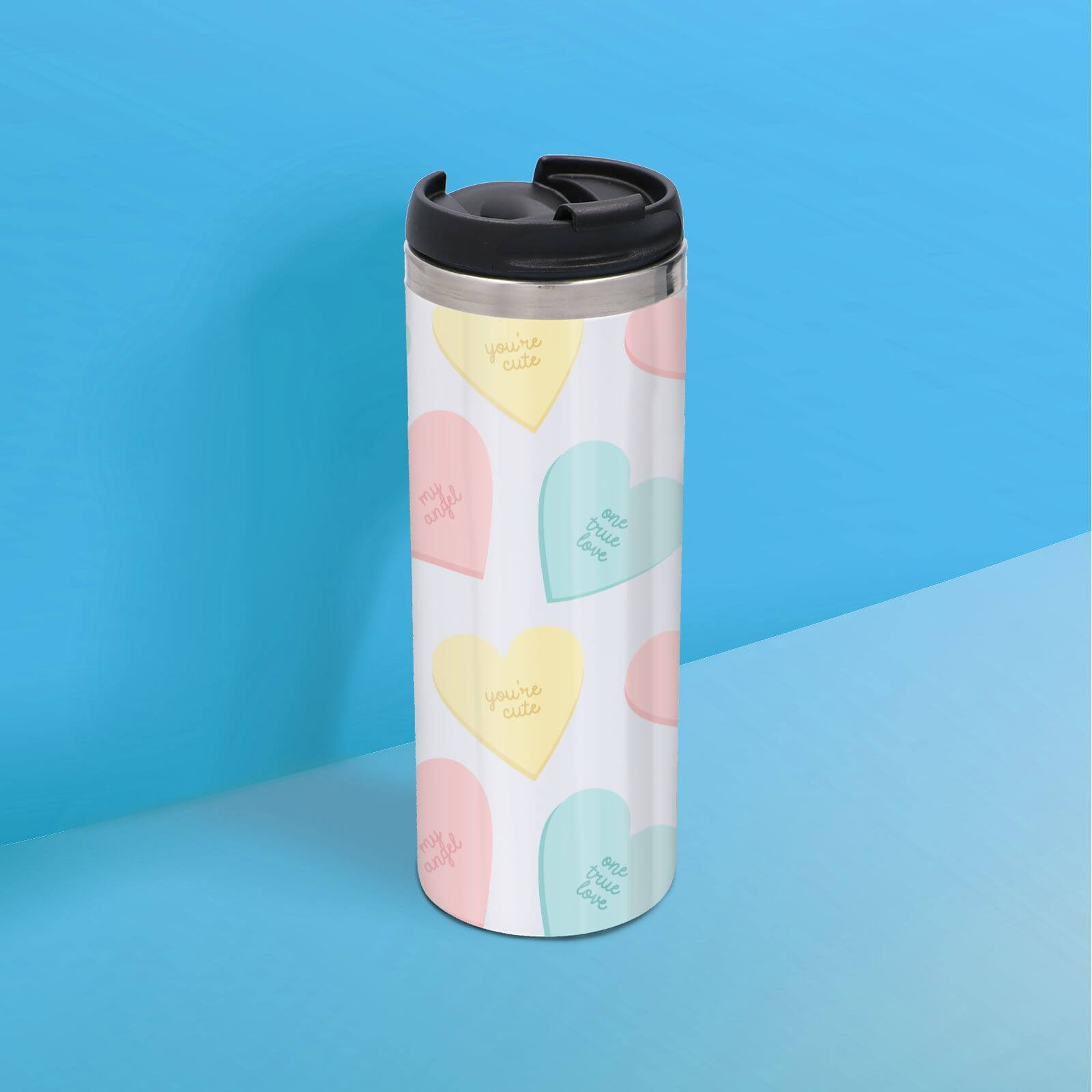 Love Hearts Stainless Steel Thermo Travel Mug