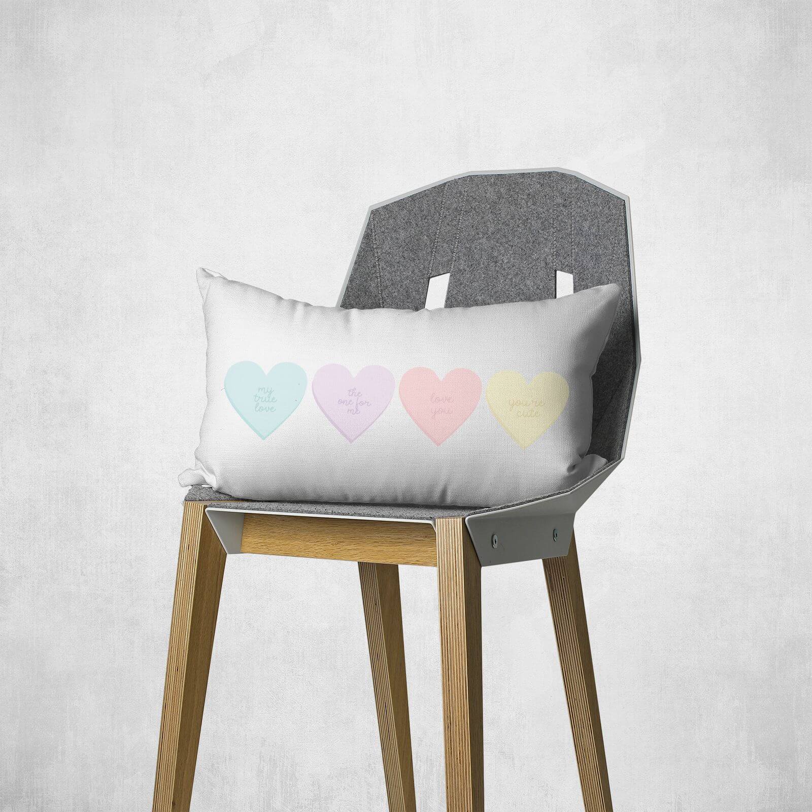 Love Hearts Rectangular Cushion - 30x50cm - Soft Touch
