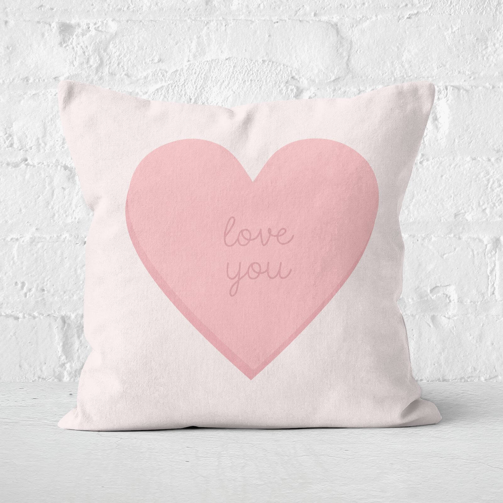 Love You Love Hearts Square Cushion - 60x60cm - Soft Touch