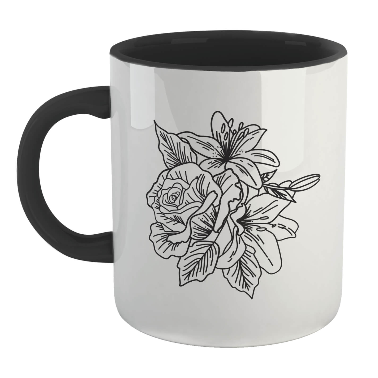 B&W Floral Mug - White/Black
