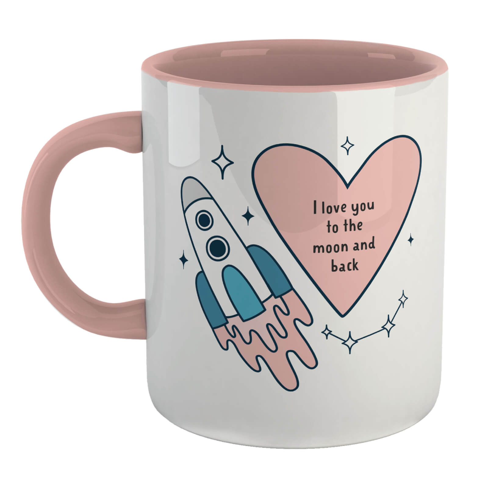I Love You To The Moon And Back Mug - White/Pink