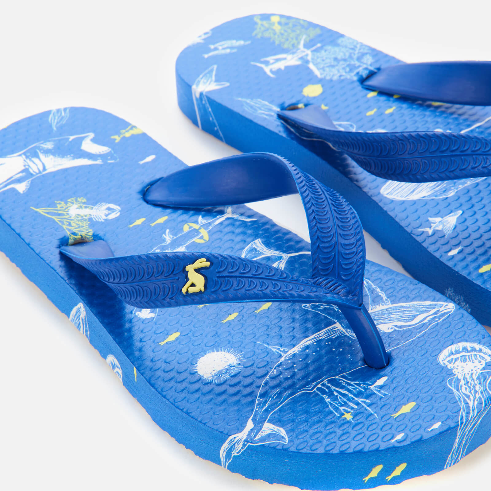 joules kids' flip flops - blue sea animals - uk 10 kids