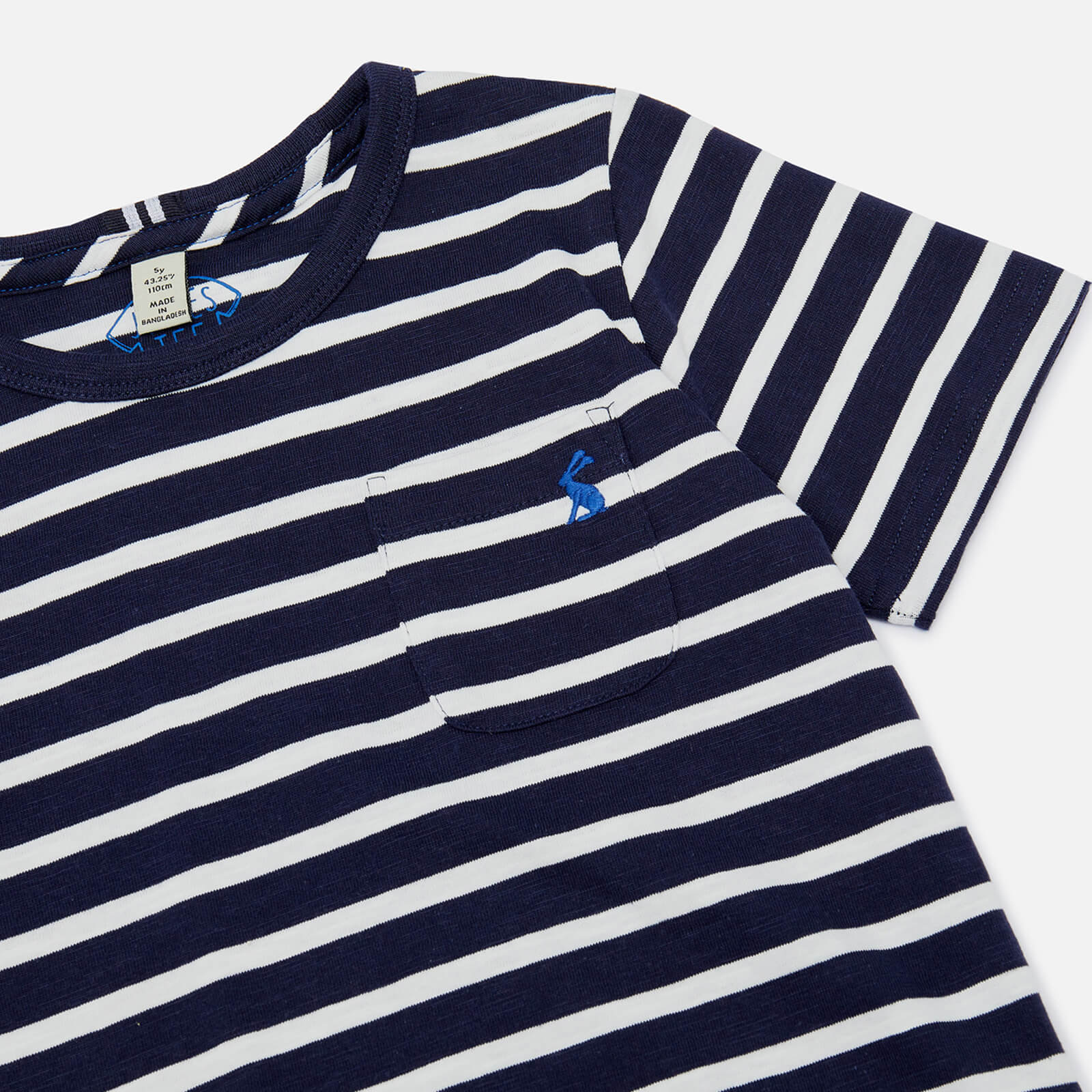 Joules Boys' Laundered Stripe T-Shirt - Navy White Stripe - 5 Years