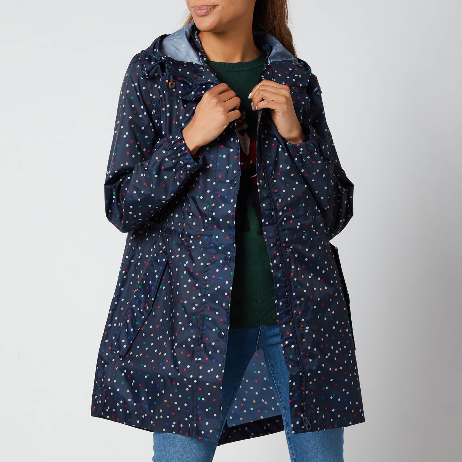 Joules Women's Golightly Packable Jacket - Multi Spot - UK 8