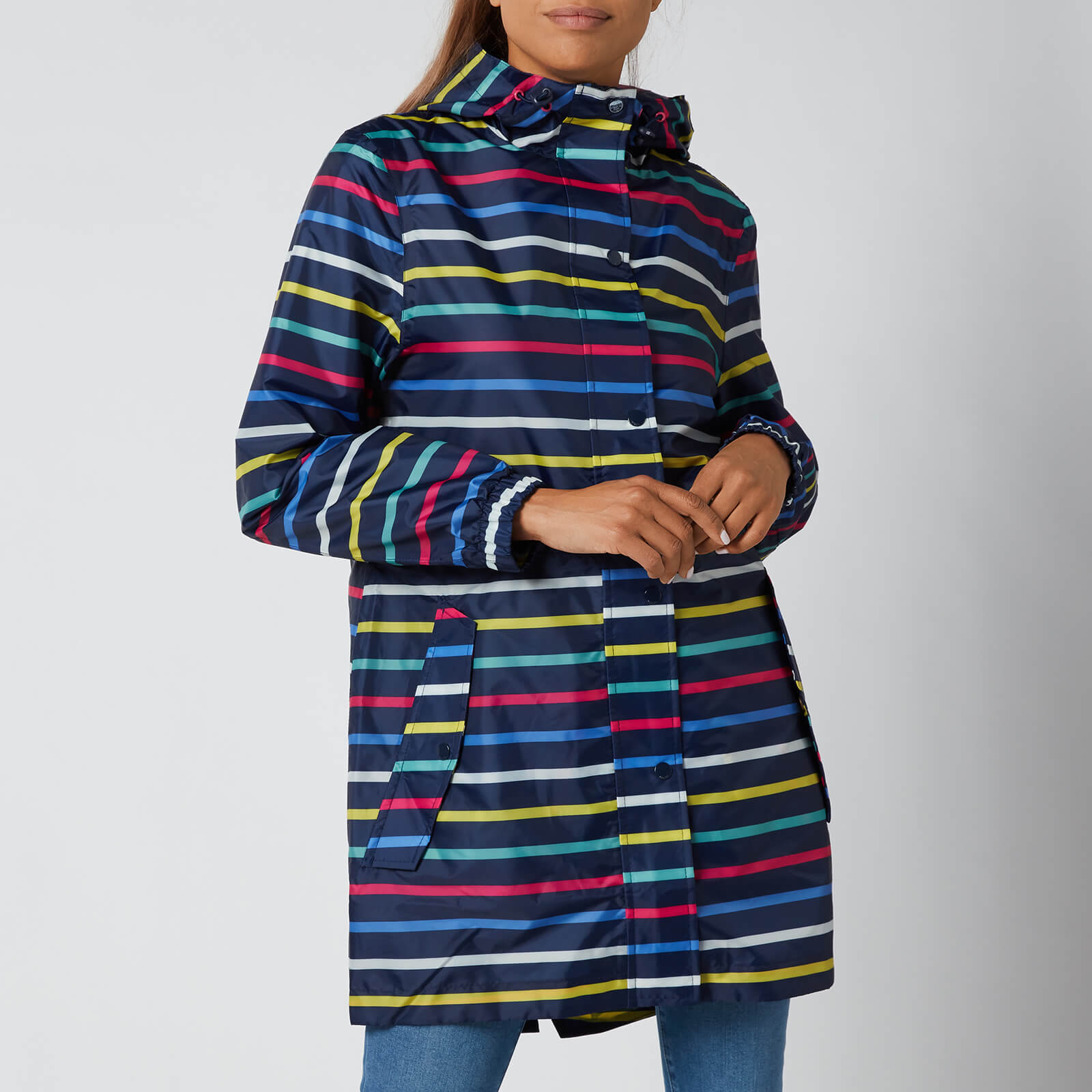 Joules Women's Golightly Packable Jacket - Multi Stripe - UK 6