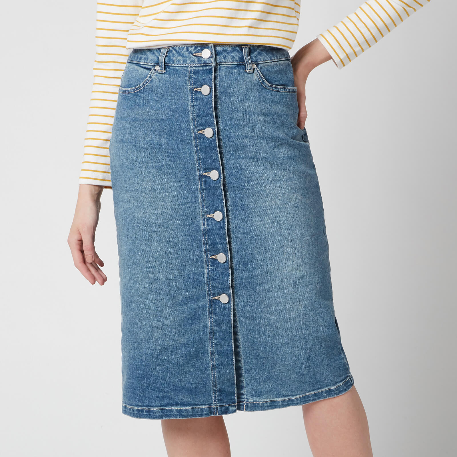 Joules Women's Francesca Denim Midi Skirt - Light Denim - UK 6