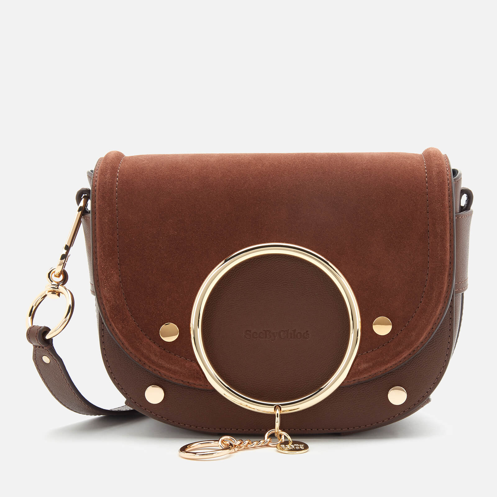 See by Chloé Women's Mara Suede/Leather Cross Body Bag - Somber Brown