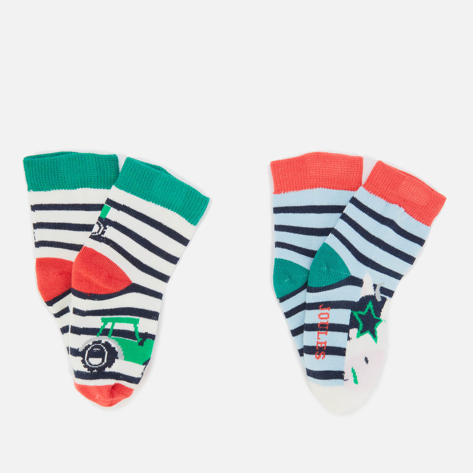 Joules Baby Tractor & Cow Socks (2 Pack) - 0-6 Months
