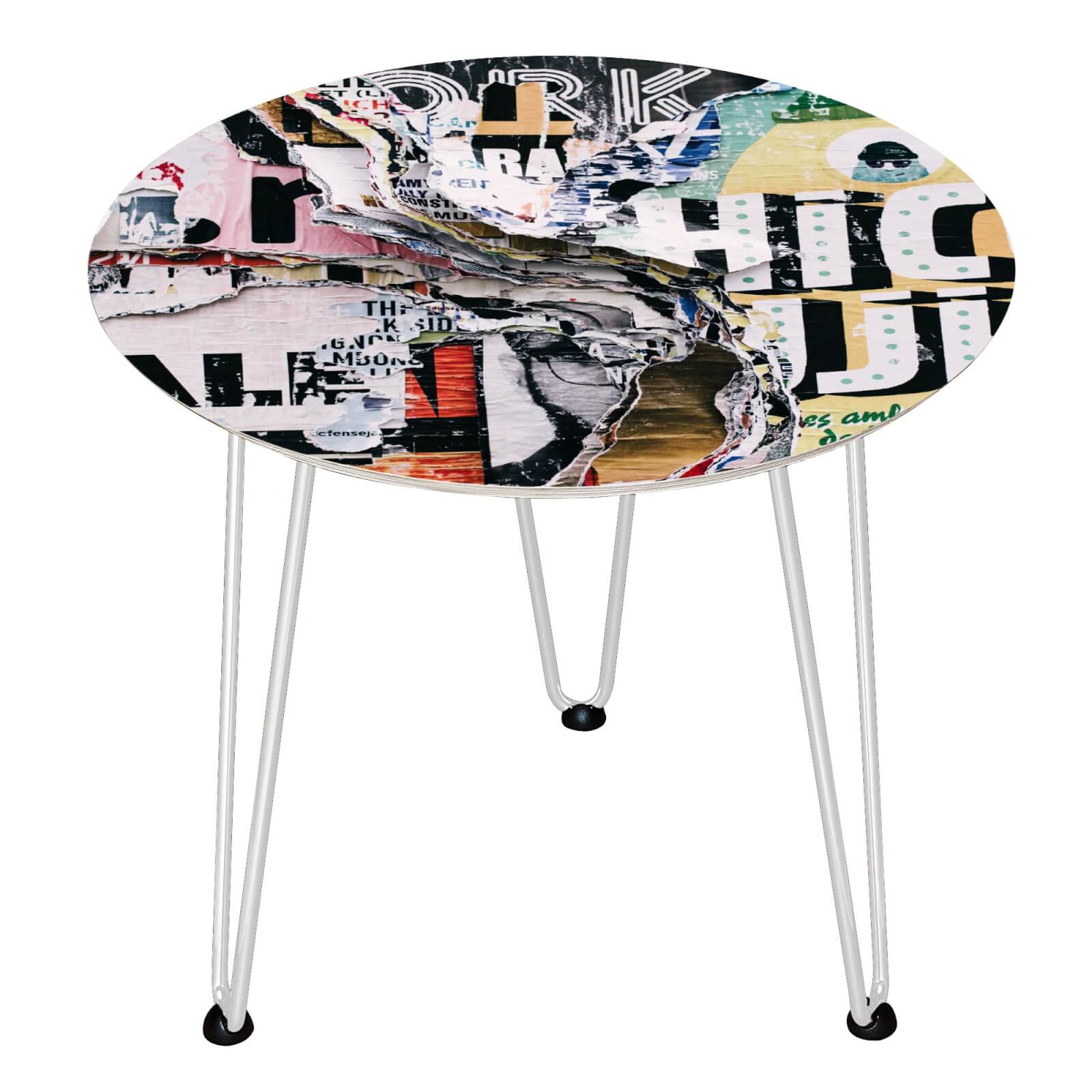 Decorsome Graffiti Wooden Side Table - White
