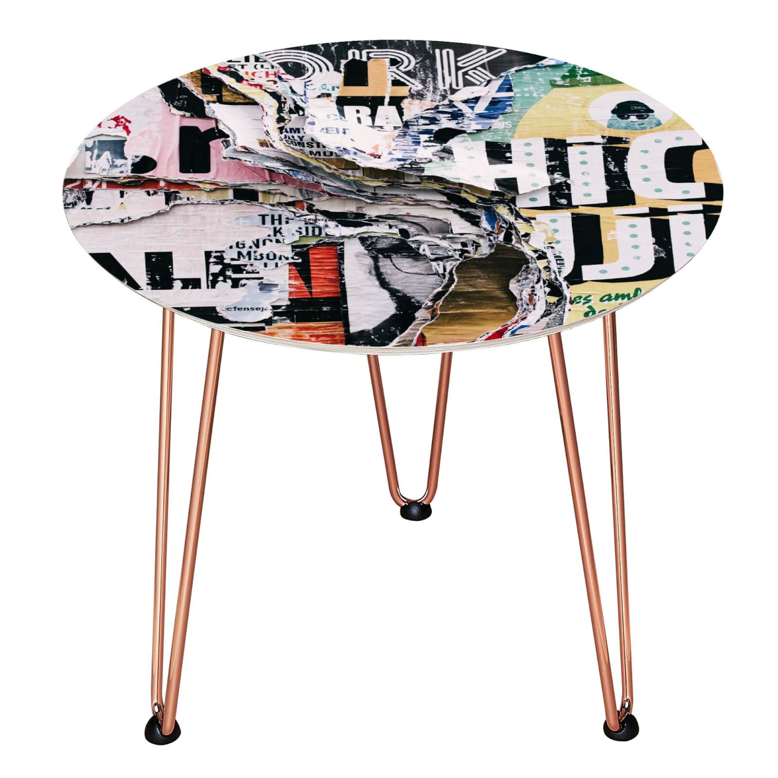 Decorsome Graffiti Wooden Side Table - Rose gold
