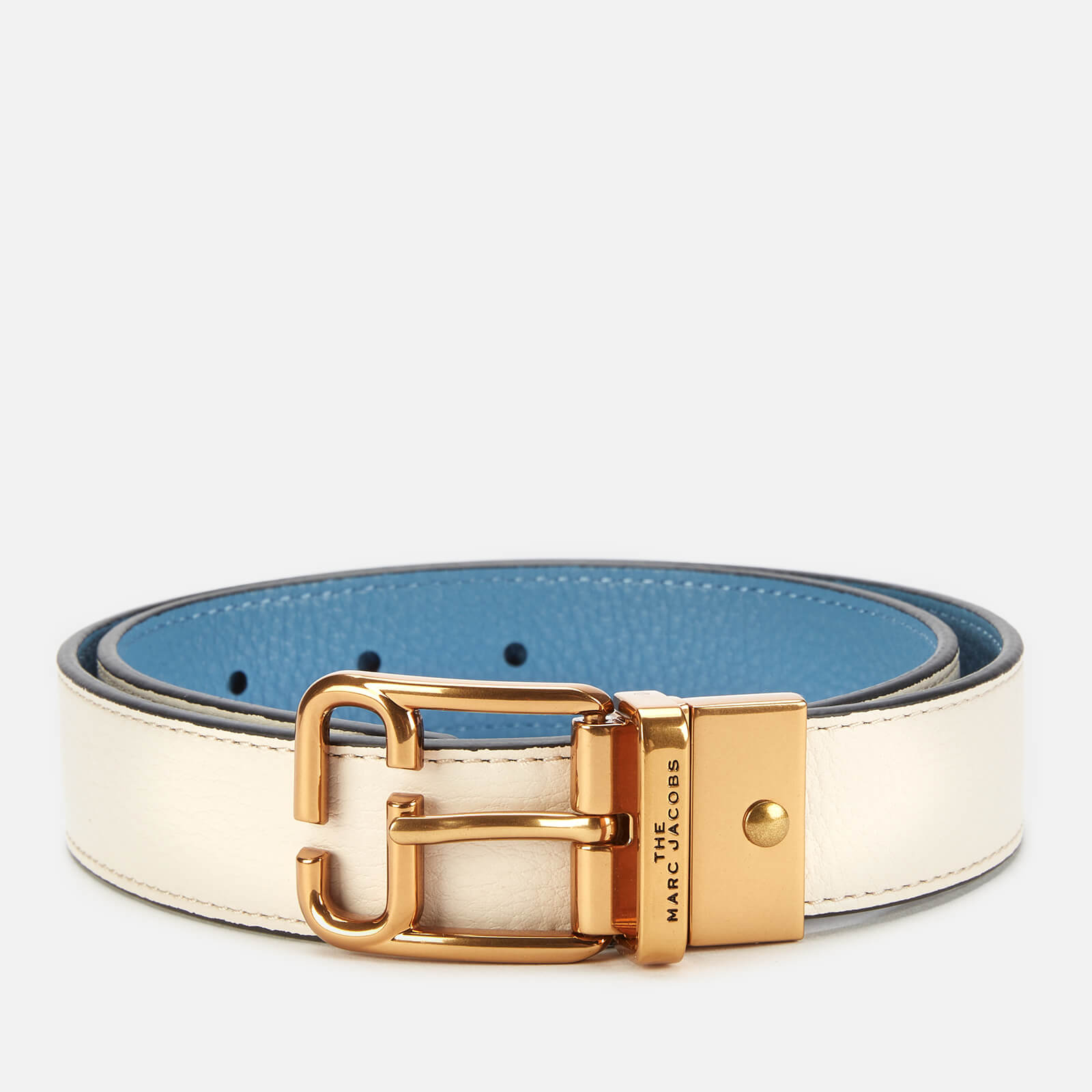Marc Jacobs Women's Reversible Belt - Ivory/Country Blue - XS/S