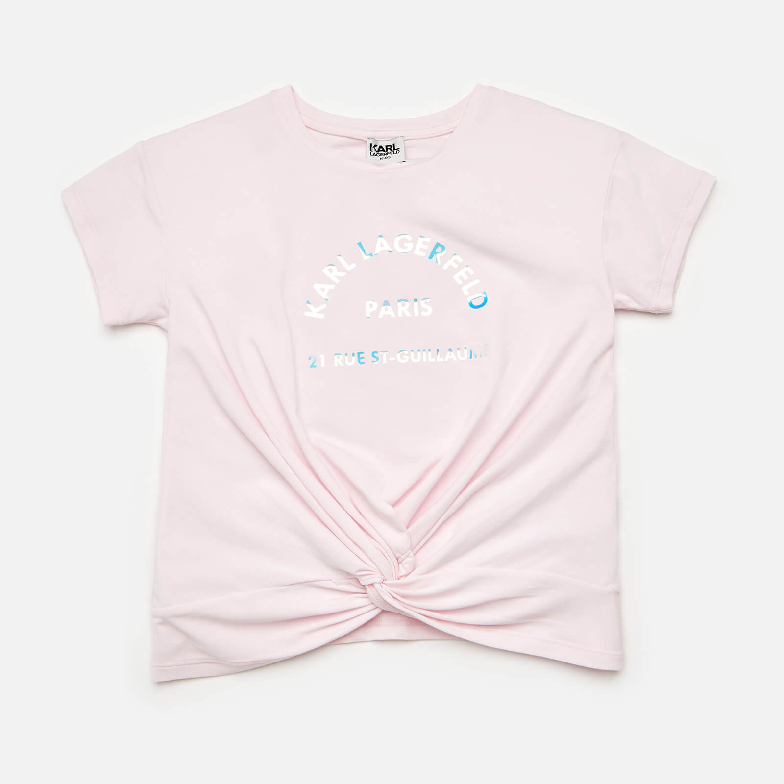 KARL LAGERFELD Girls' Tie Front T-Shirt - Pink - 6 Years