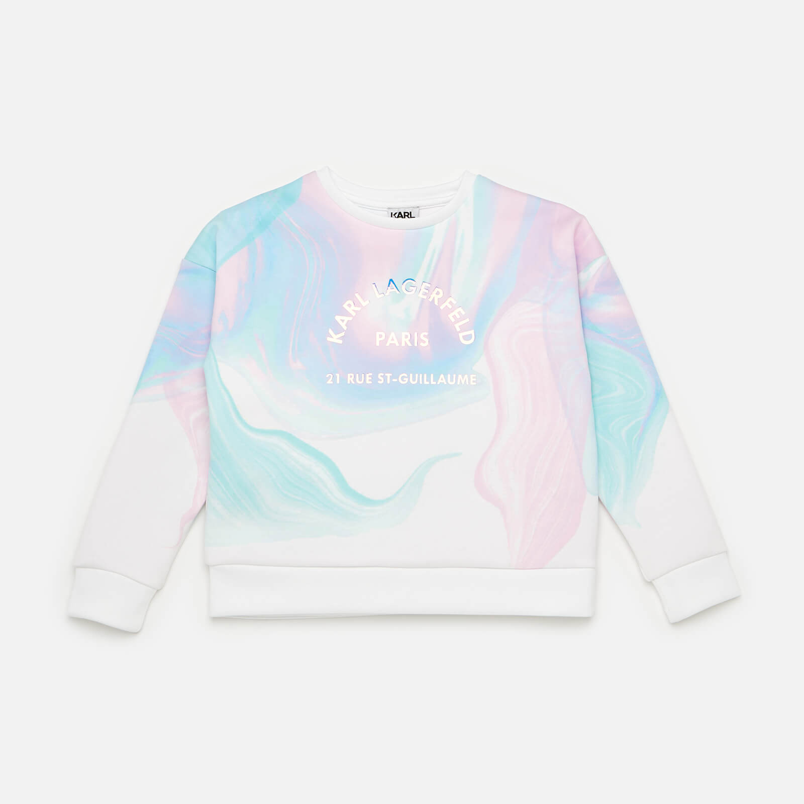 KARL LAGERFELD Girls' Marble Logo Sweatshirt - 4 Years