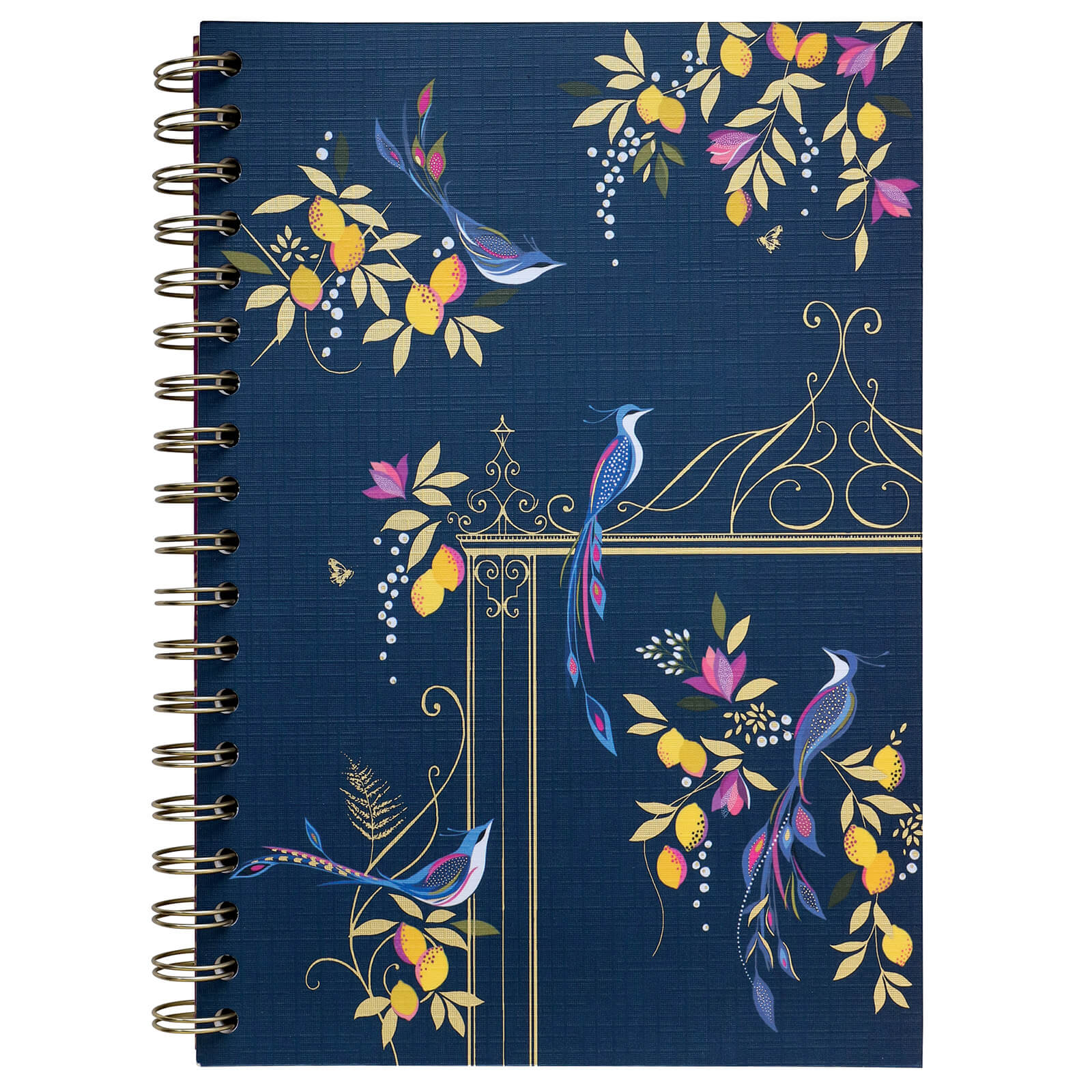 Sara Miller Floral Wiro B5 Notebook - Navy
