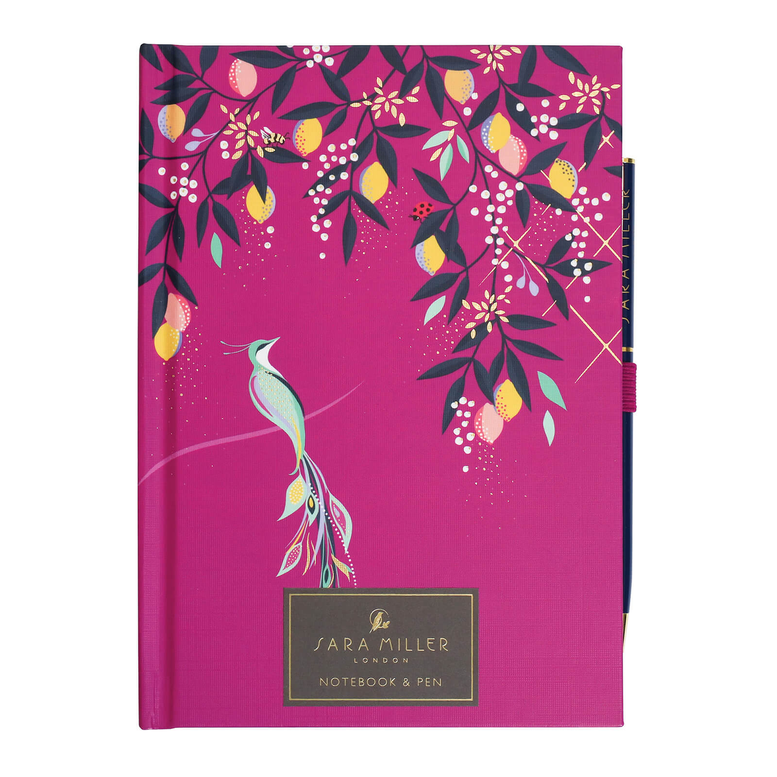 Sara Miller Floral B6 Notebook & Pen - Pink