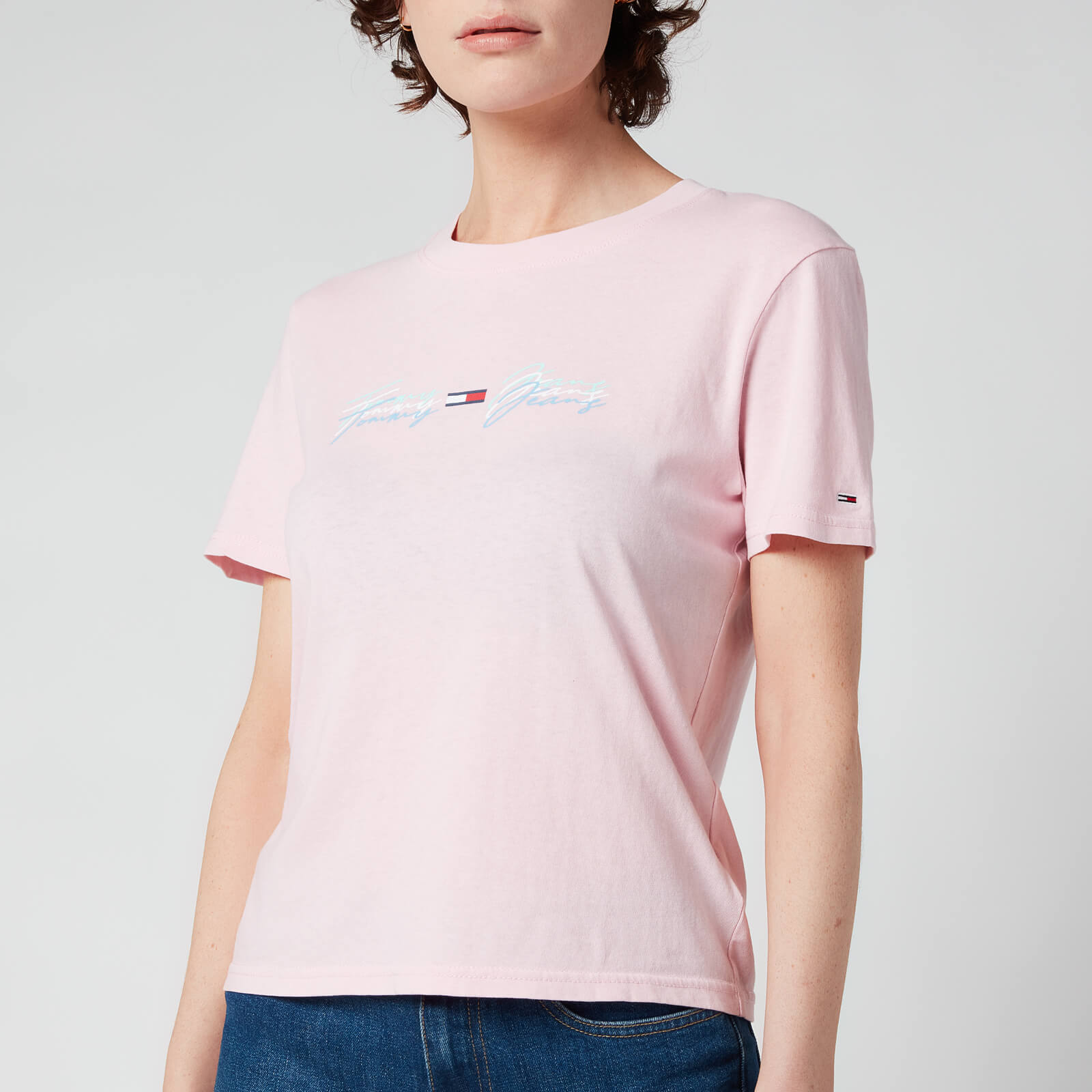 Tommy Jeans Women's TJW Linear Logo T-Shirt - Romantic Pink - XS