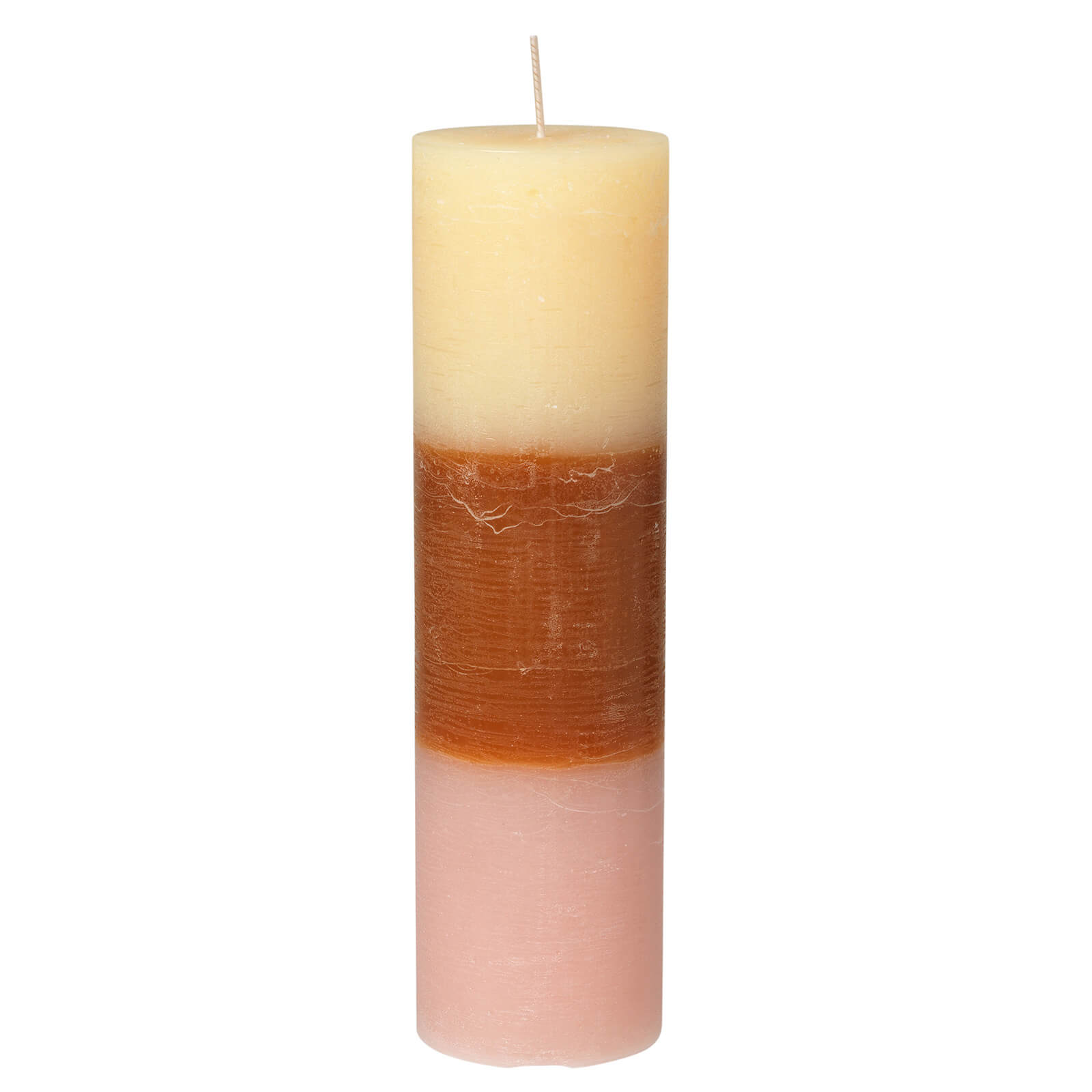 Broste Copenhagen Rainbow Pillar Candle - Orange