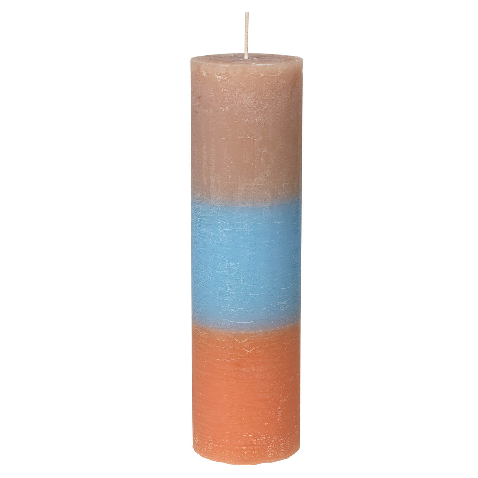 Broste Copenhagen Rainbow Pillar Candle - Blue