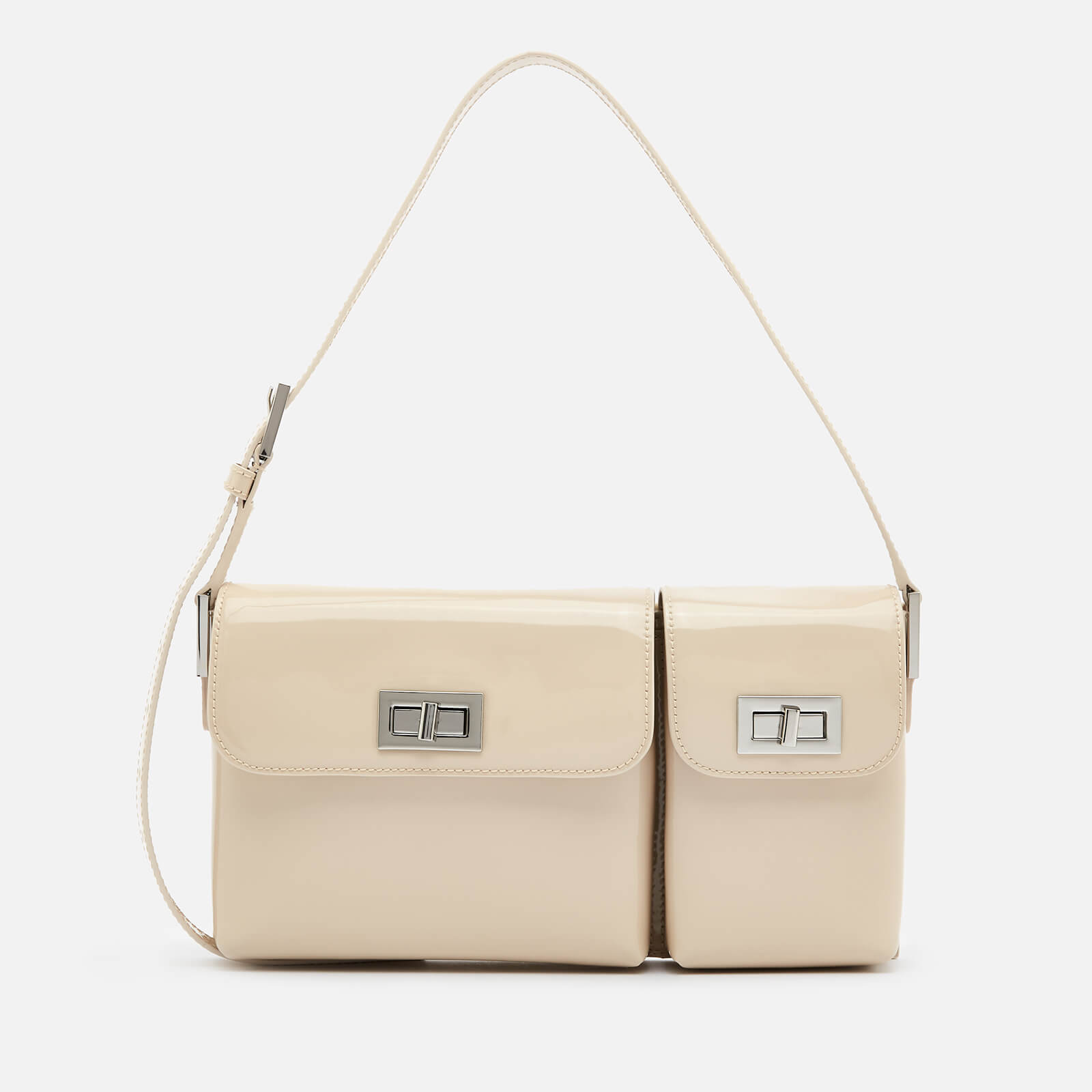 BY FAR Women's Billy Patent Leather Shoulder Bag - Cream