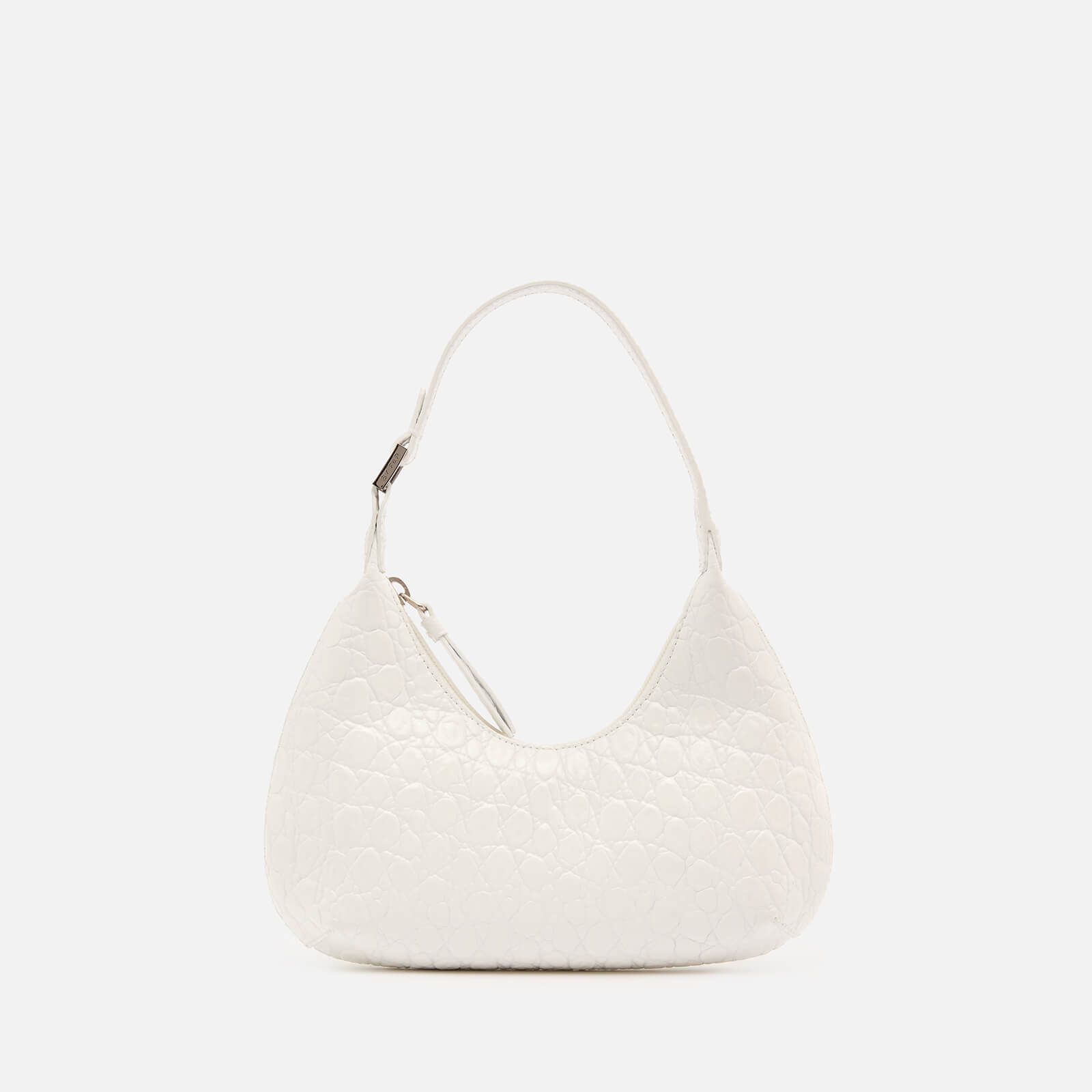 BY FAR Women's Baby Amber Circular Croco Shoulder Bag - Pure White