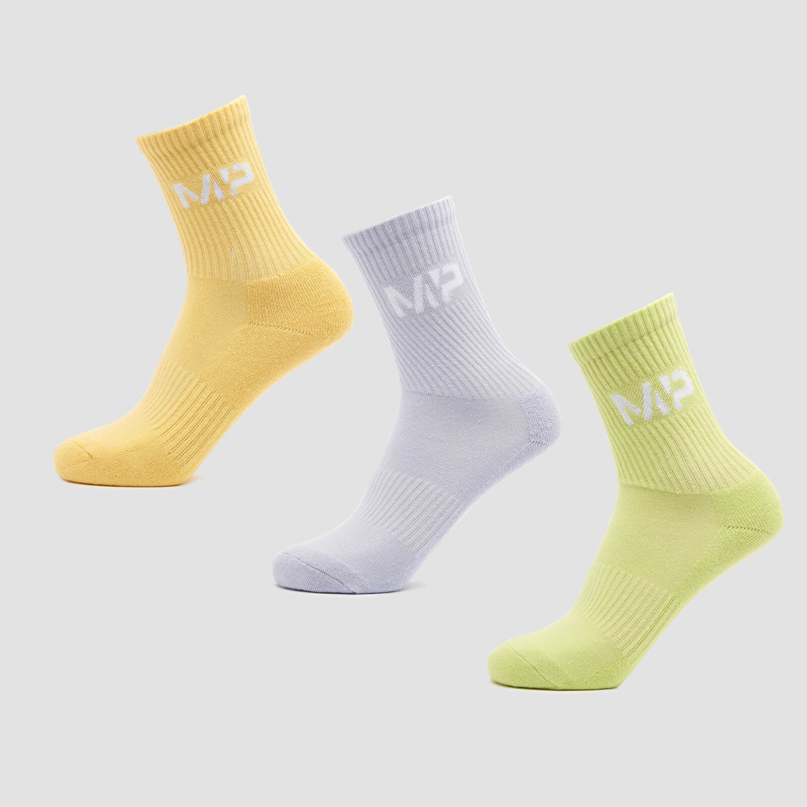 

MP Women's Neon Brights Crew Socks (3 Pack) Butterfly/Banana/Lavender - UK 3-6