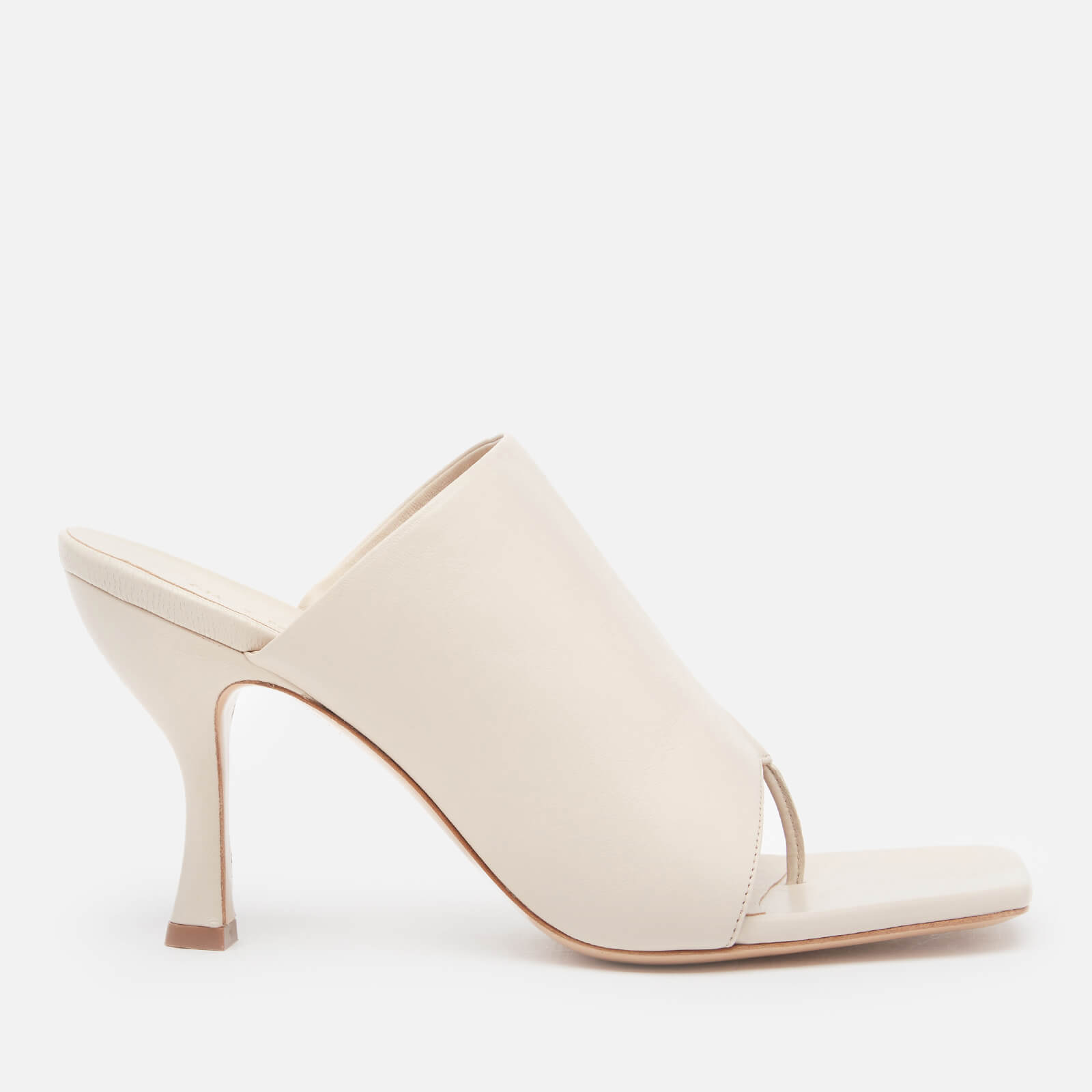 Gia Couture X Pernille Women's Perni 80mm Leather Toe Post Heeled Mules - Cream Leather - UK 3