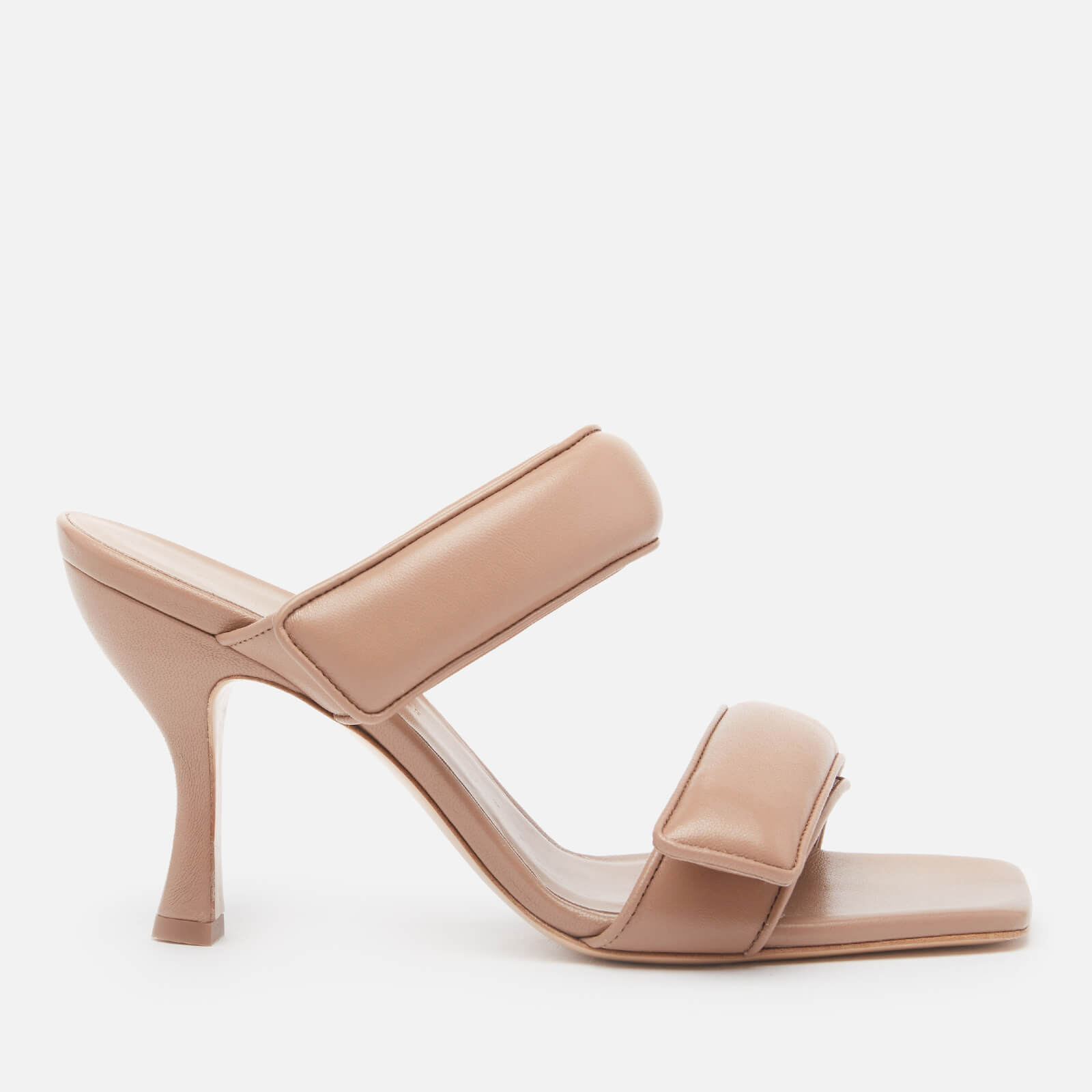 Gia Couture X Pernille Women's Perni 80mm Leather Two Strap Heeled Sandals - Nude Brown - UK 4