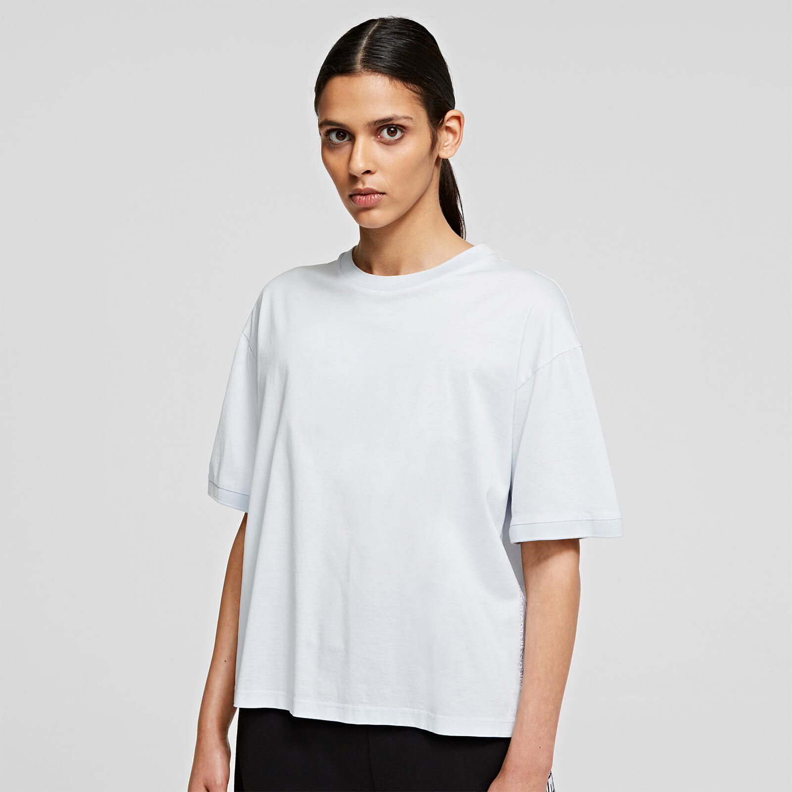 KARL LAGERFELD Women's Mercerized Logo T-Shirt - White - XS