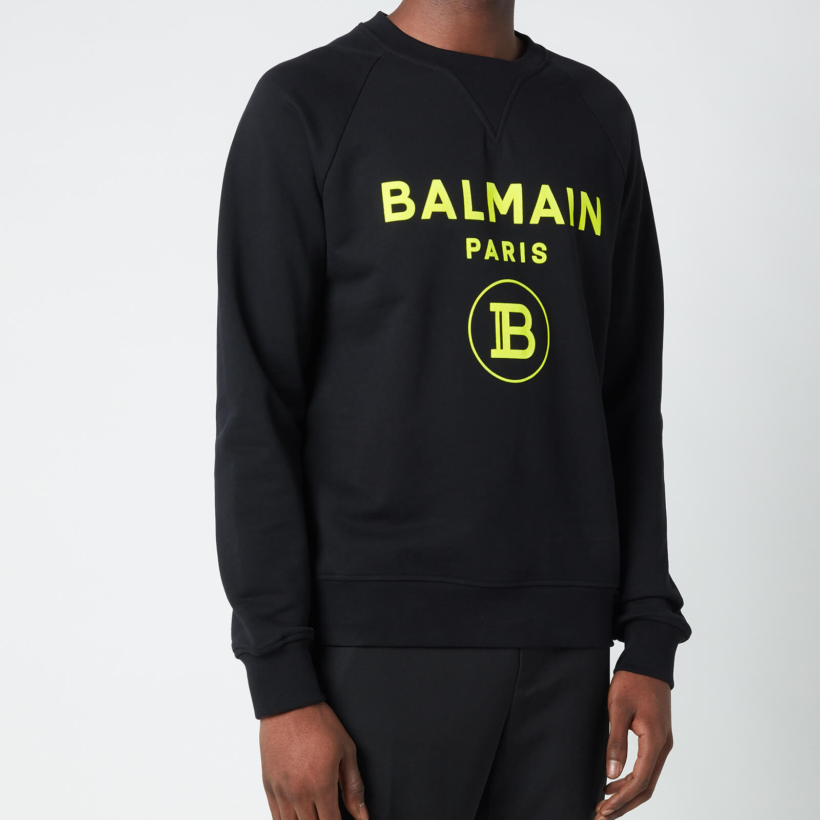 Balmain Men's Flock Sweatshirt - Black/Yellow - L