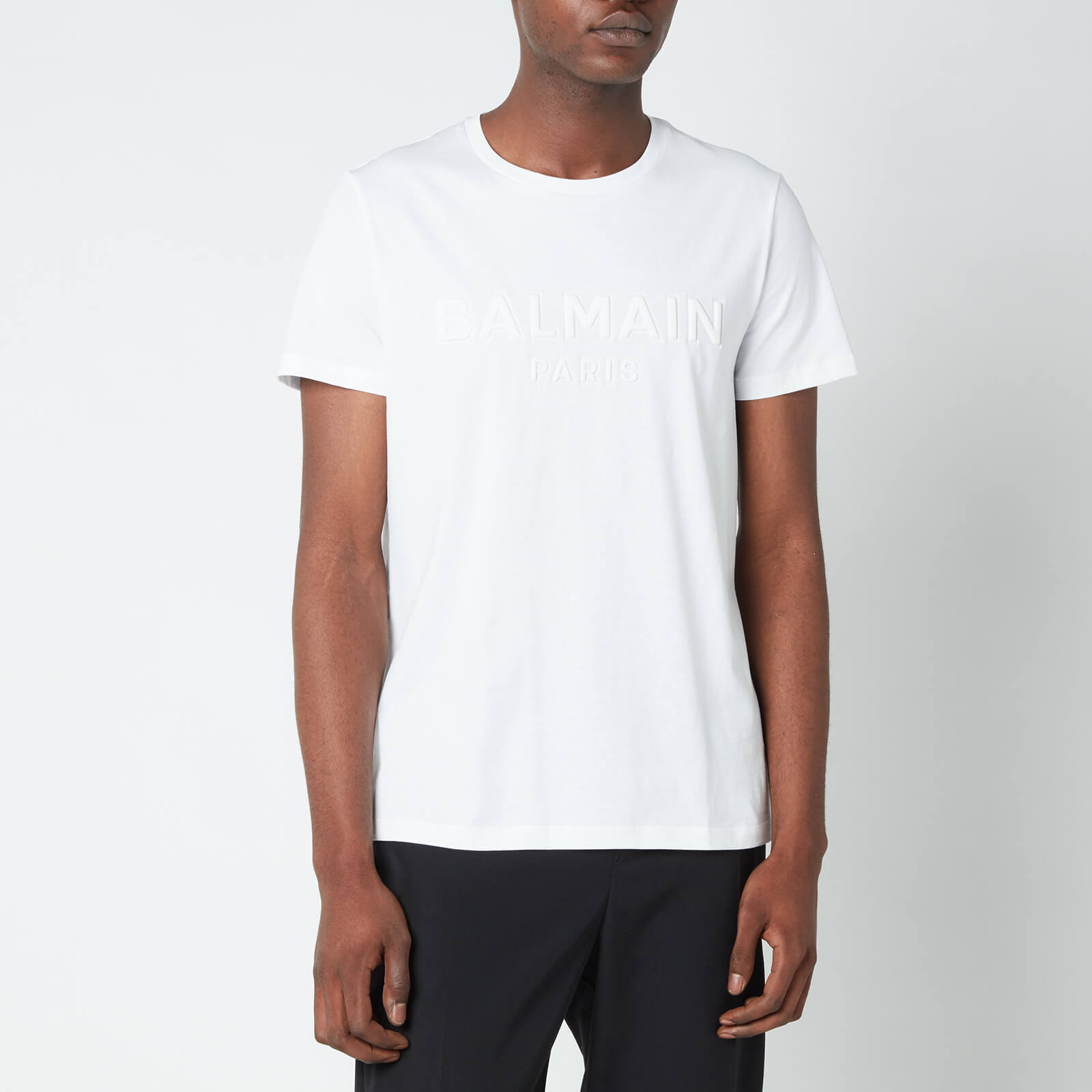 Balmain Men's Embossed Logo T-Shirt - White - S