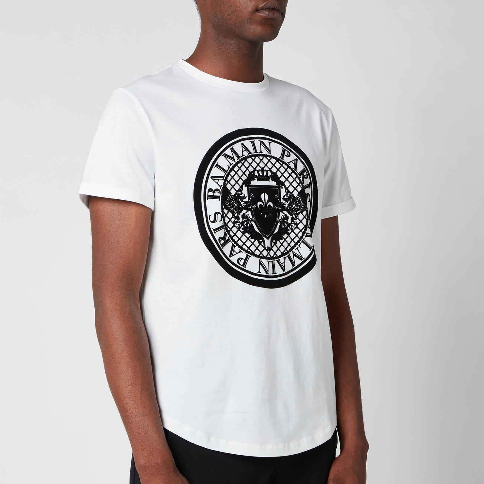 Balmain Men's Coin Flock T-Shirt - White - S
