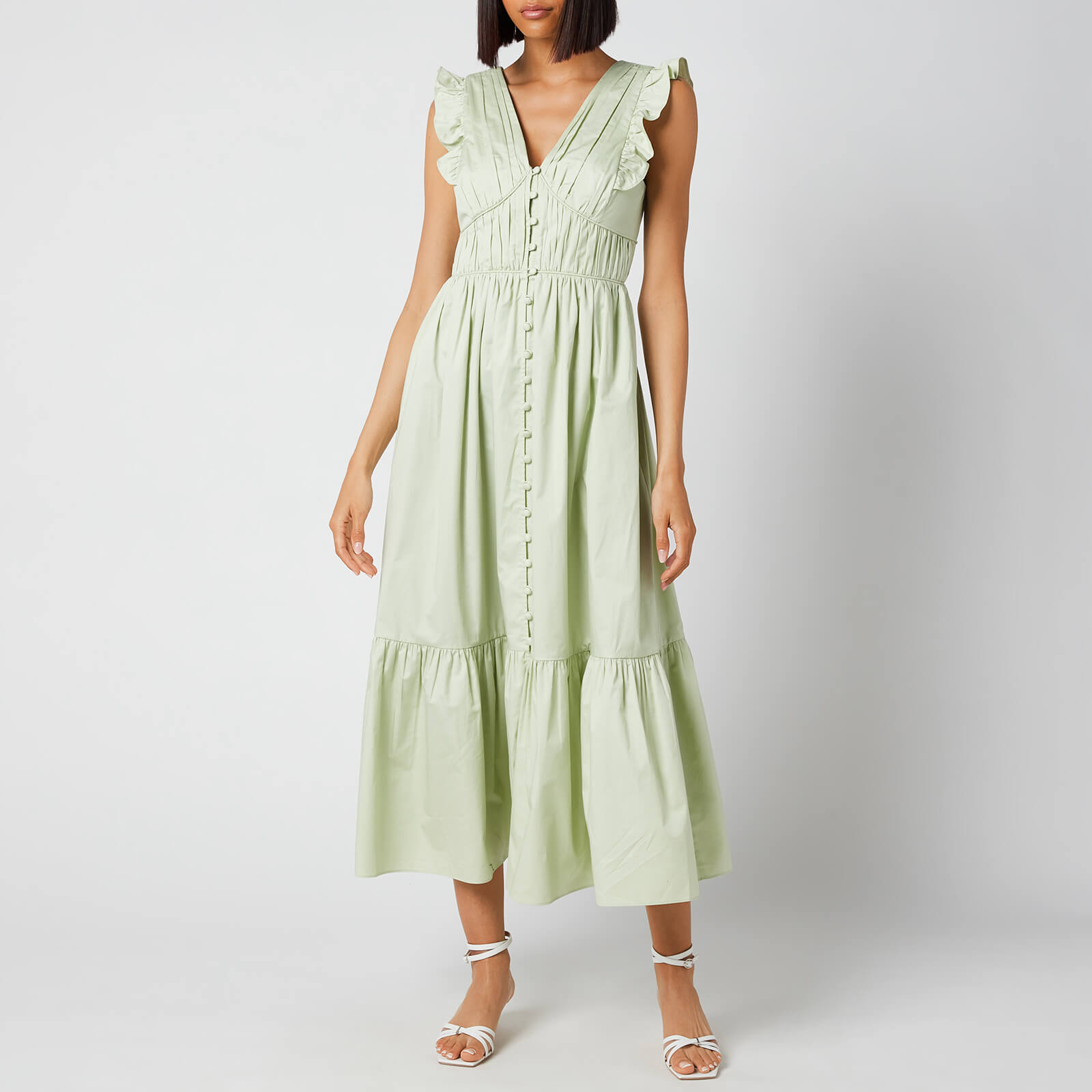 Self-Portrait Women's Cotton Midi Dress - Pistachio - UK 8