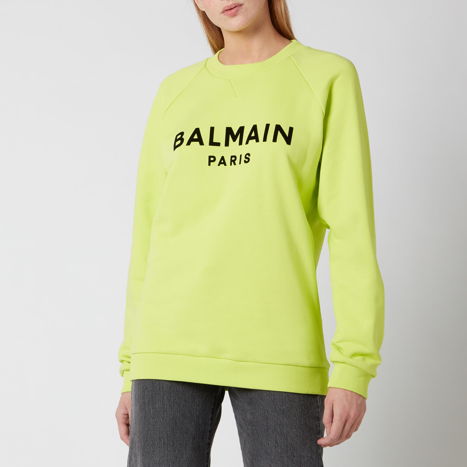Balmain Women's Flocked Logo Sweatshirt - Anis/Noir - XS