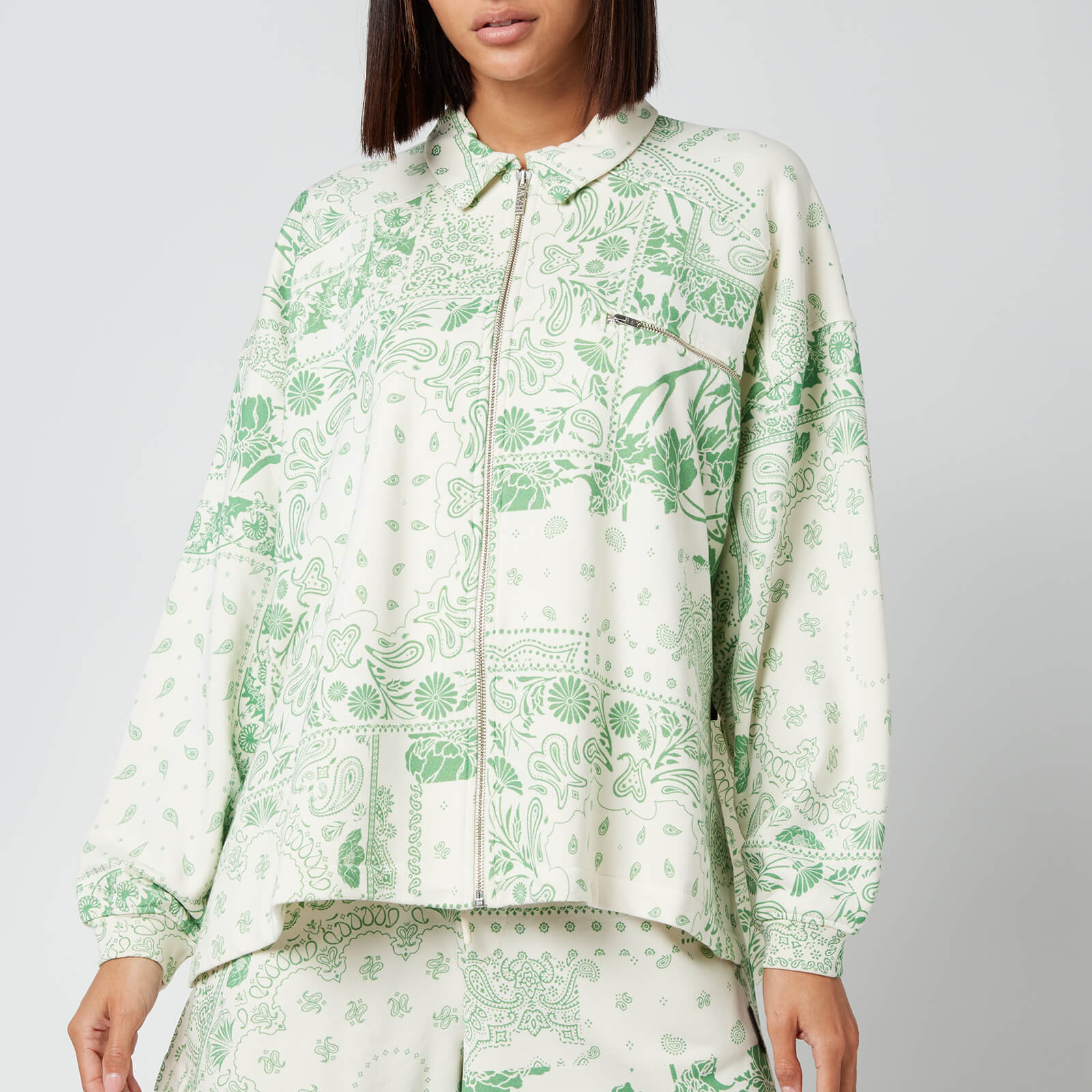 Holzweiler Women's Kaffee Zip Sweatshirt - Green Mix - M