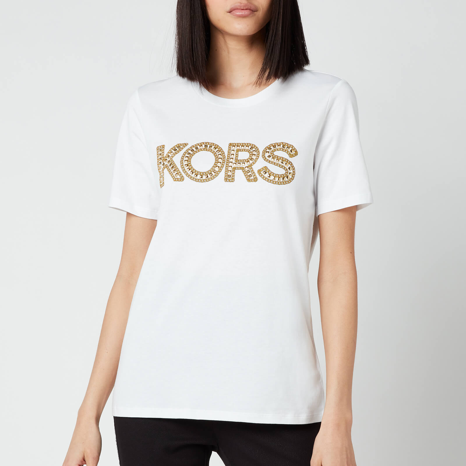 MICHAEL Michael Kors Women's Kors Studded Classic T-Shirt - White - XS