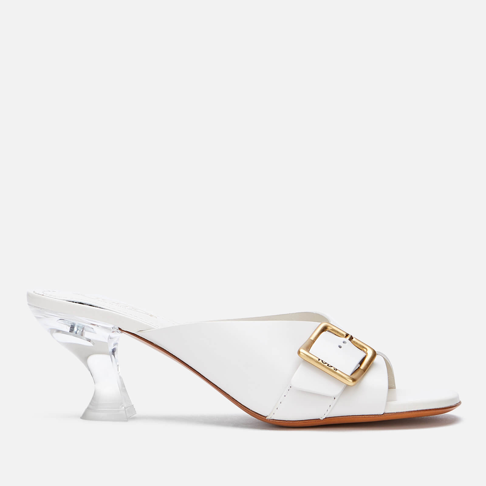 Tod's Women's Leather Heeled Mules - Cream - UK 4