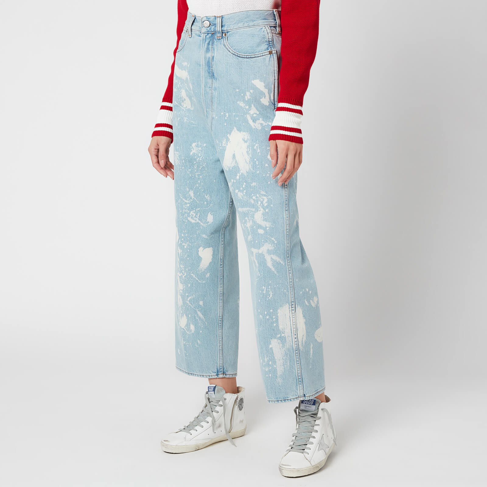 Golden Goose Women's Breezy Bleached/Paint Pants - Blue - W28