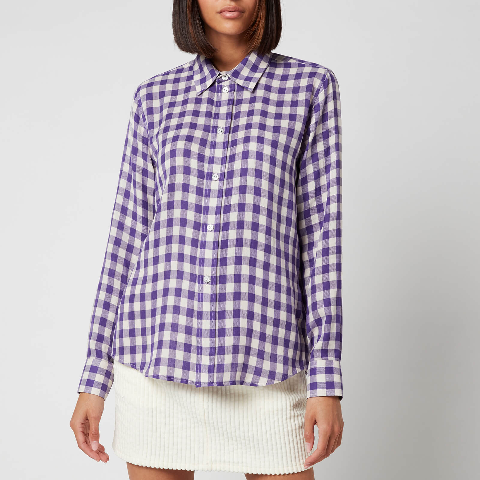 AMI Women's Classic Gingham Shirt - Violet - S