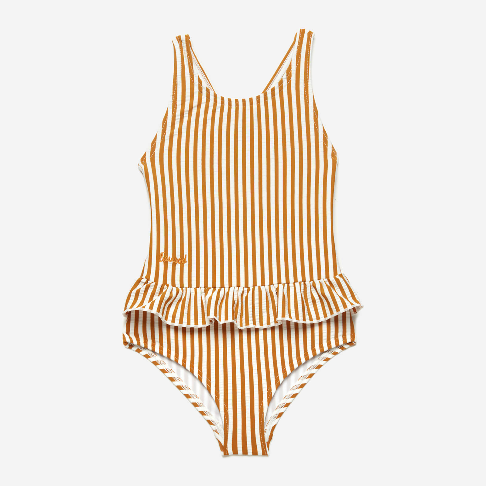 Liewood Girls' Amara Swimsuit - Orange/White - 3-9 Months
