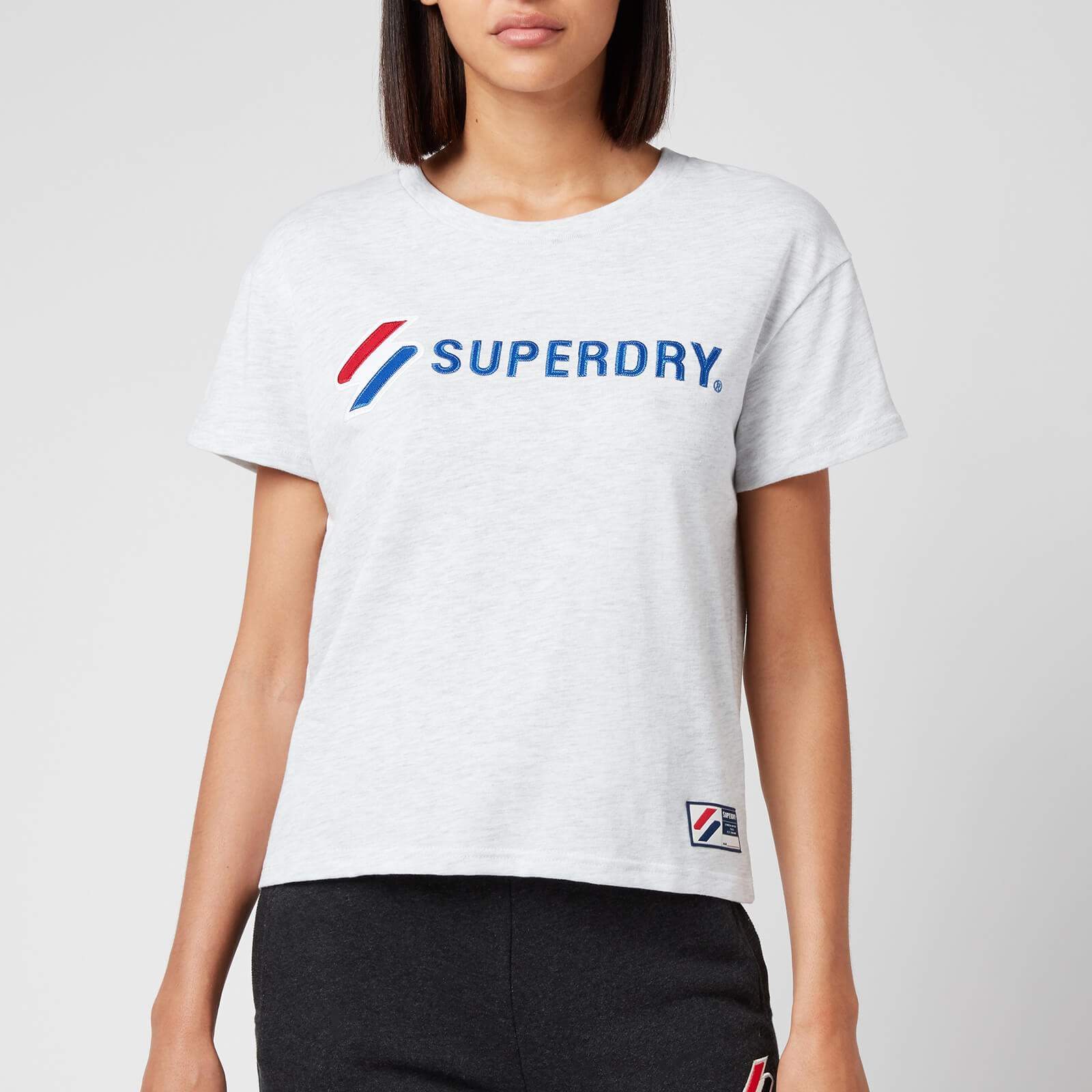 Superdry Women's Sportsyle Graphic Boxy T-Shirt - Ice Marl - UK 8
