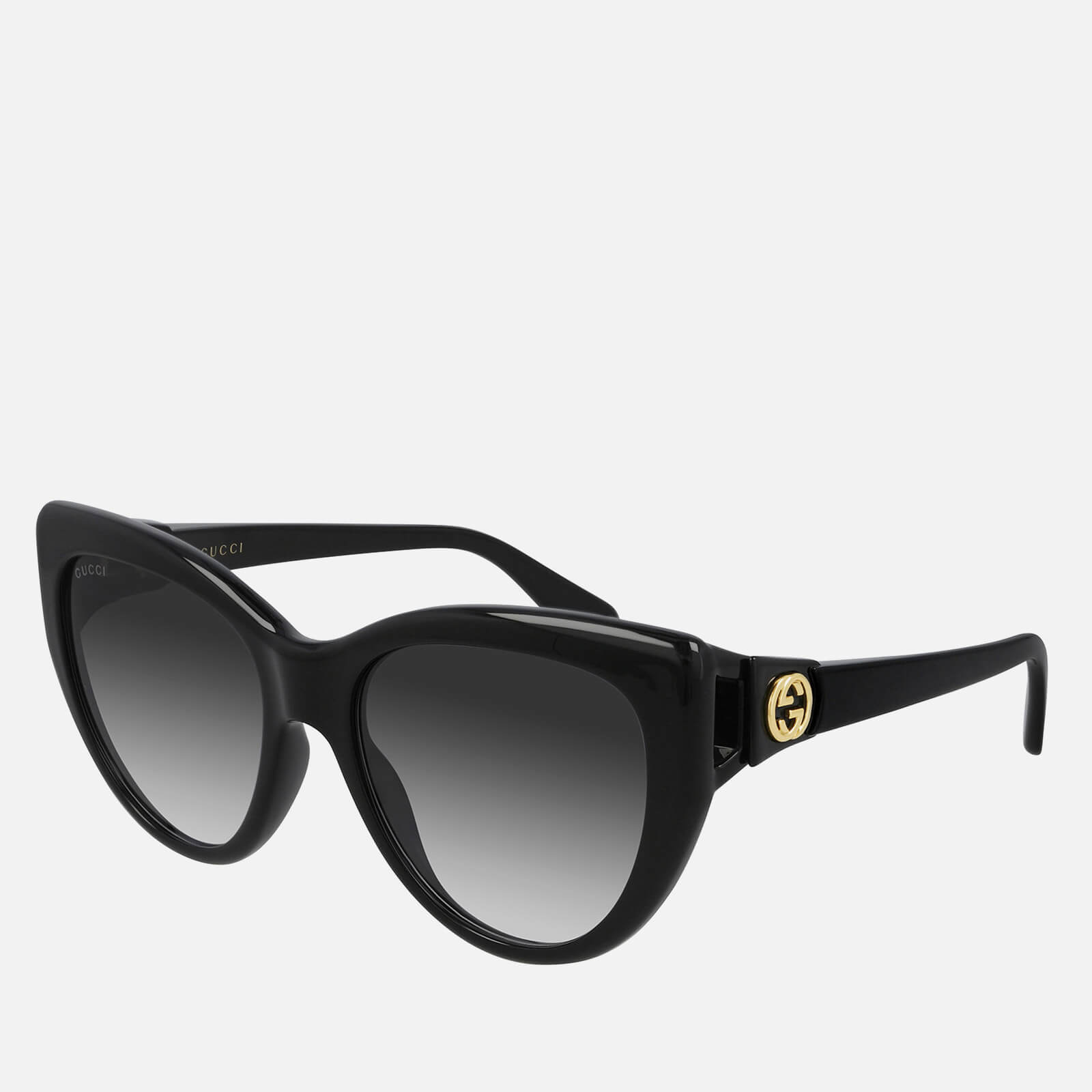 Gucci Women's 70's Fork Acetate Sunglasses - Black/Black/Grey