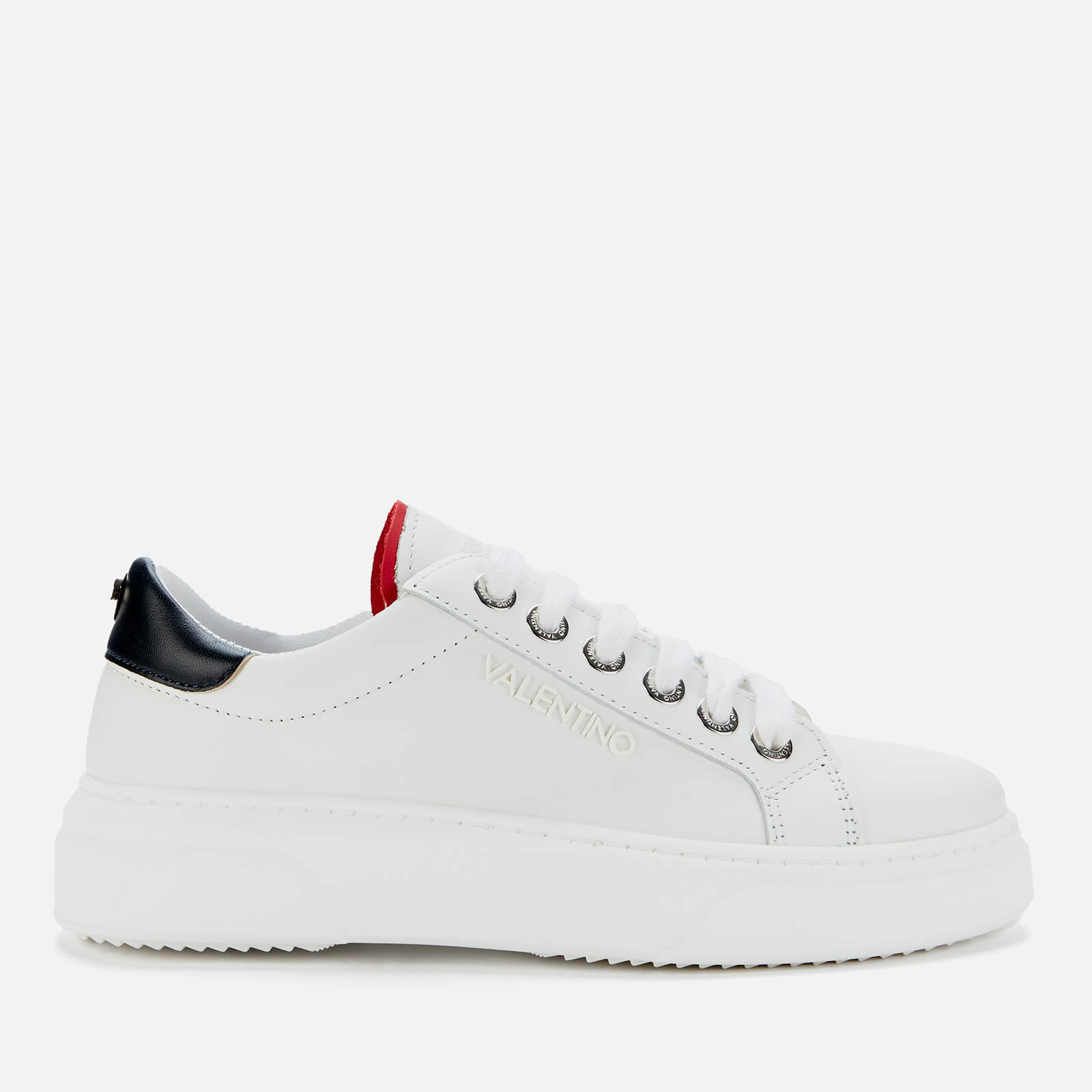 Valentino Shoes Women's Leather Chunky Trainers - White/Blue/Red - UK 3