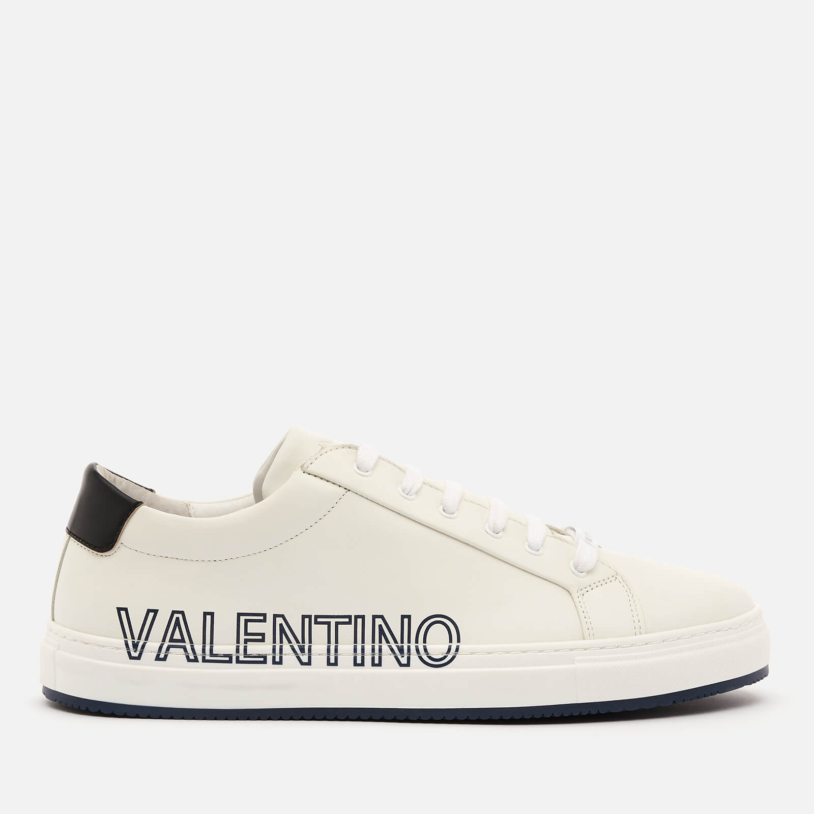 Valentino Shoes Men's Leather Low Top Trainers - White/Blue - UK 7