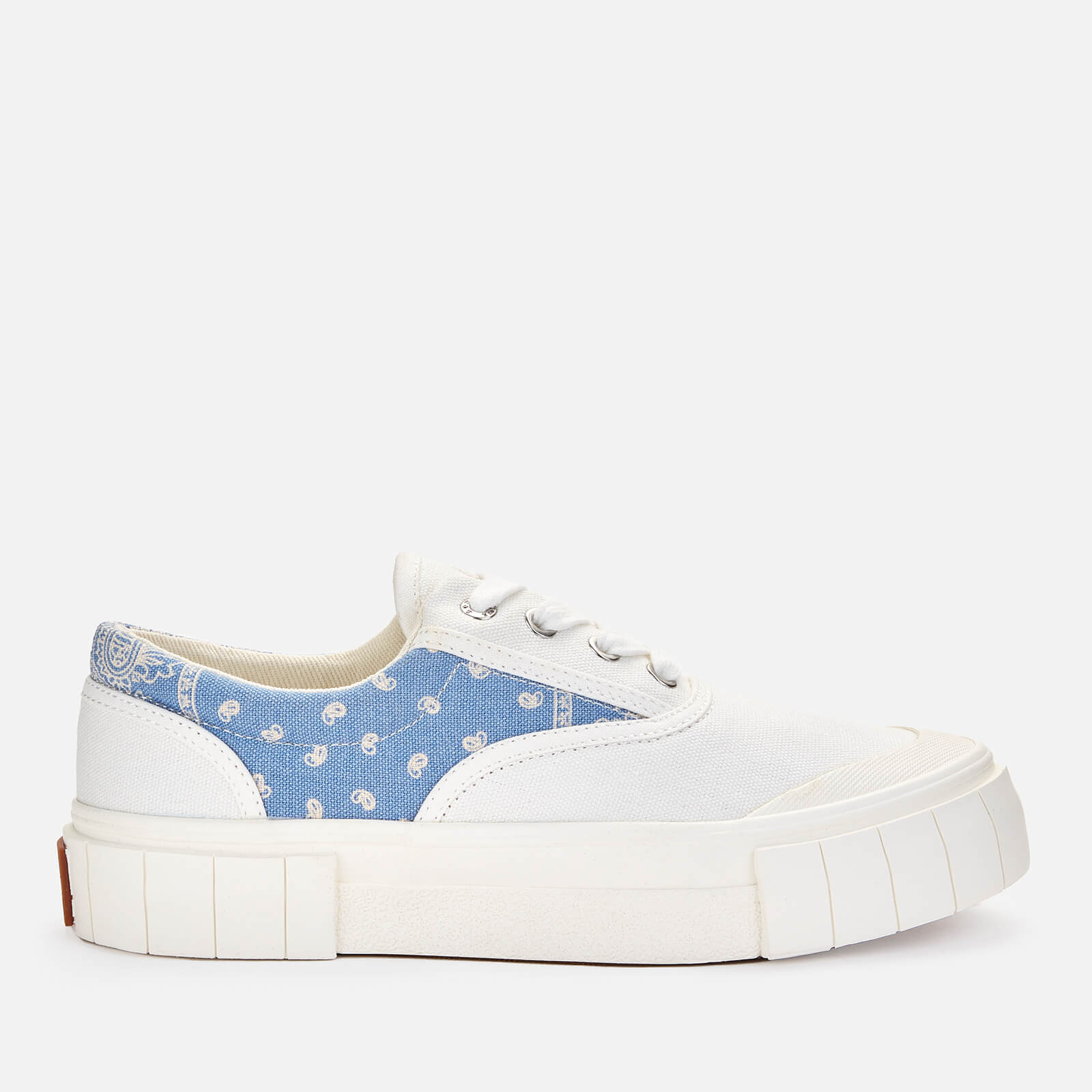 Good News Women's Paisley Opal Low Top Trainers - White/Blue - UK 4