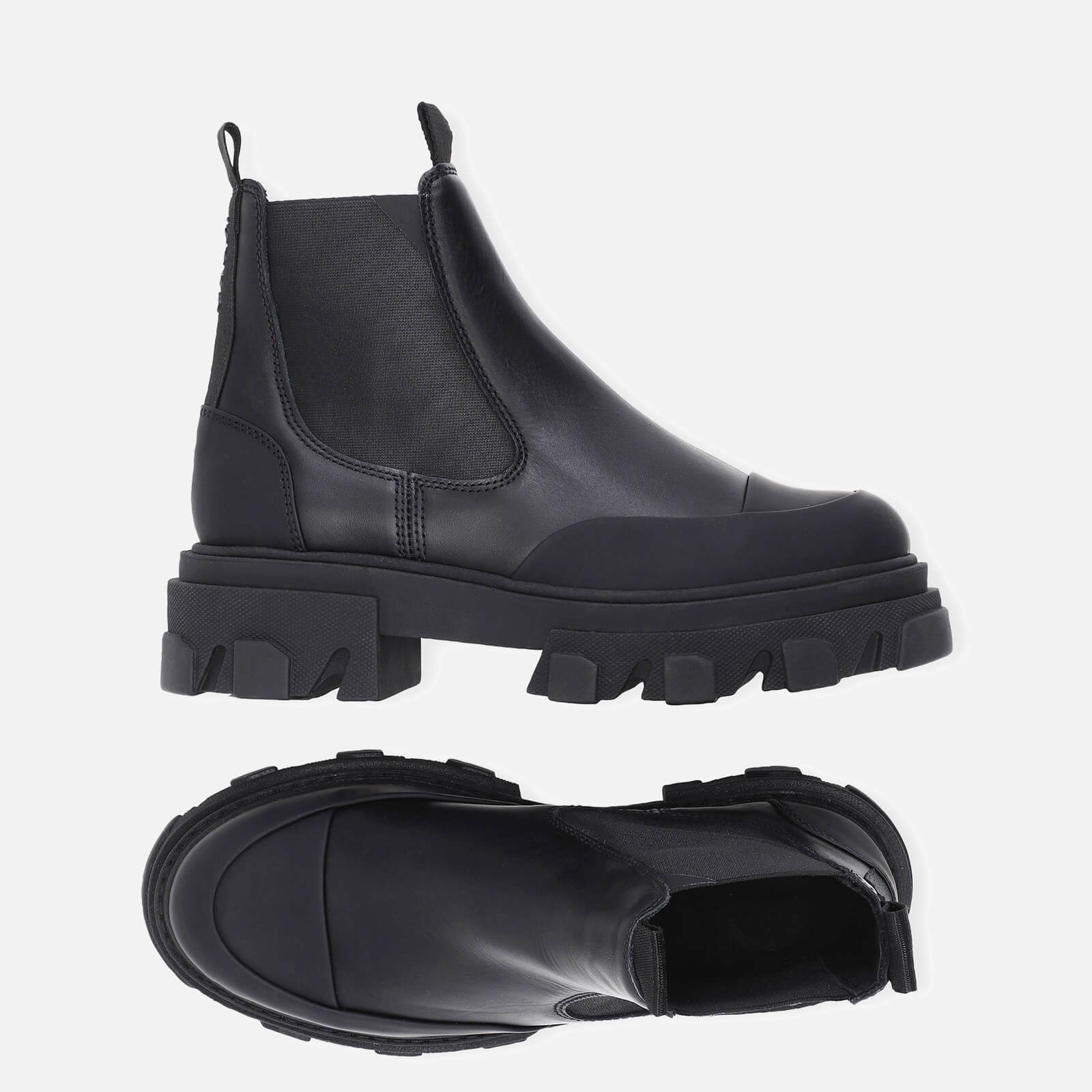 Ganni Women's Leather Chelsea Boots - Black - Uk 7