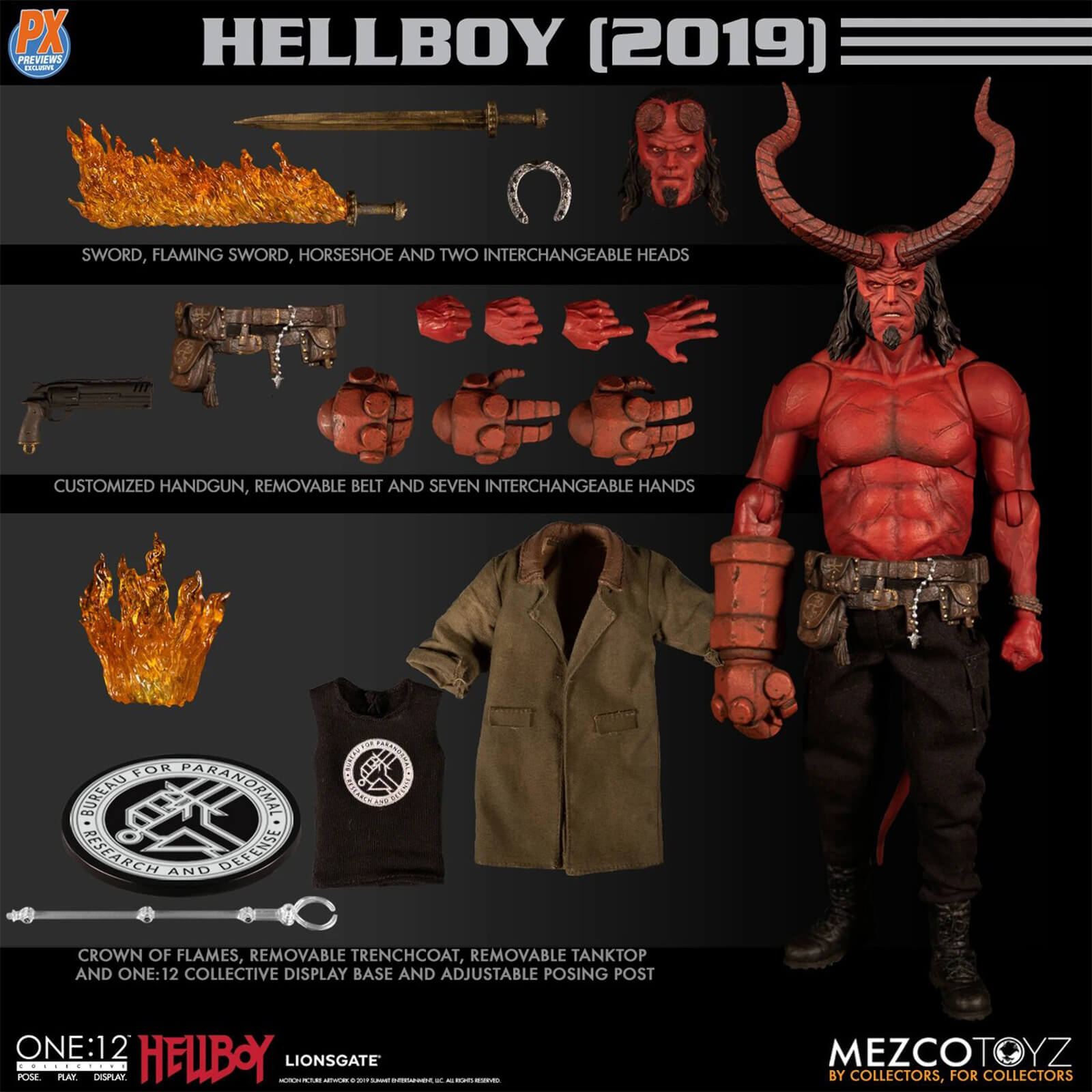 Mezco One:12 Collective Hellboy (2019) Hellboy Action Figure - PX Exclusive (Anung Un Rama Edition)