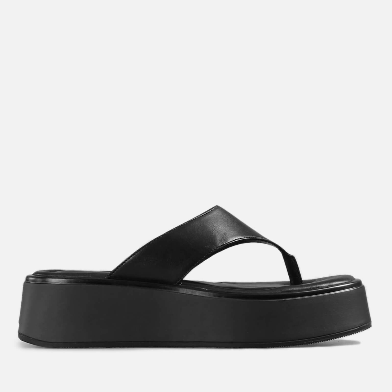 Vagabond Women’s Courtney Leather Toe Post Sandals - Black/Black